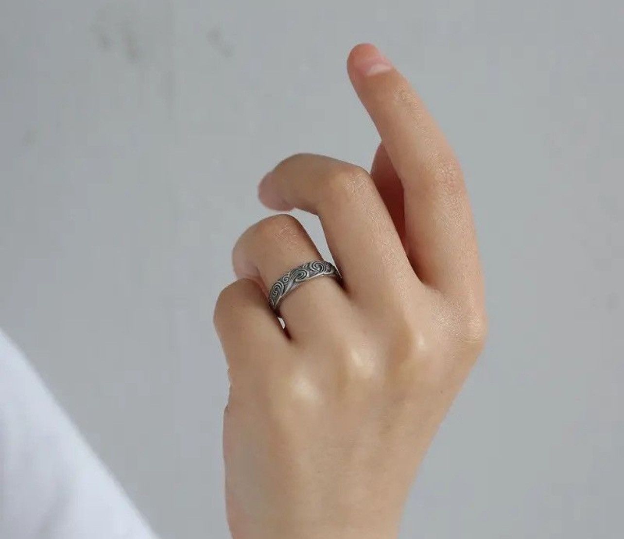 Jewelry × Vintage Retro Auspicious Wave Cloud Rings Size ONE SIZE - 2 Thumbnail
