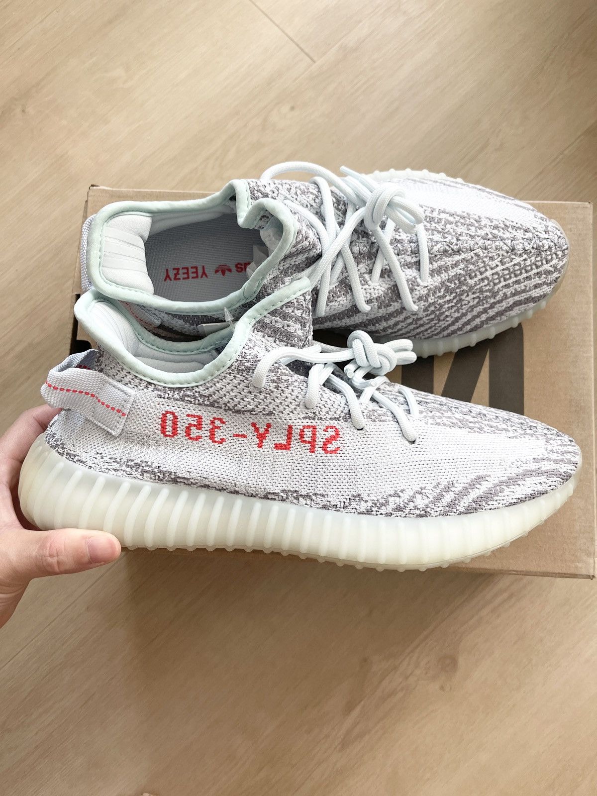 Blue tint yeezy used clearance