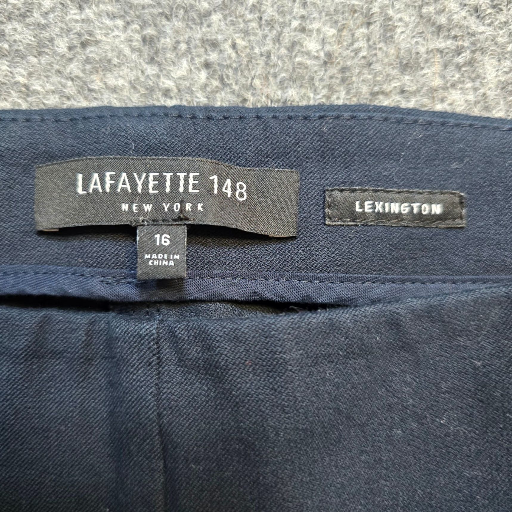 Vintage Lafayette 148 Pants Womens 16 Blue Skinny High Rise Zip Stretch Career Size 26" / US 2 / IT 38 - 4 Thumbnail