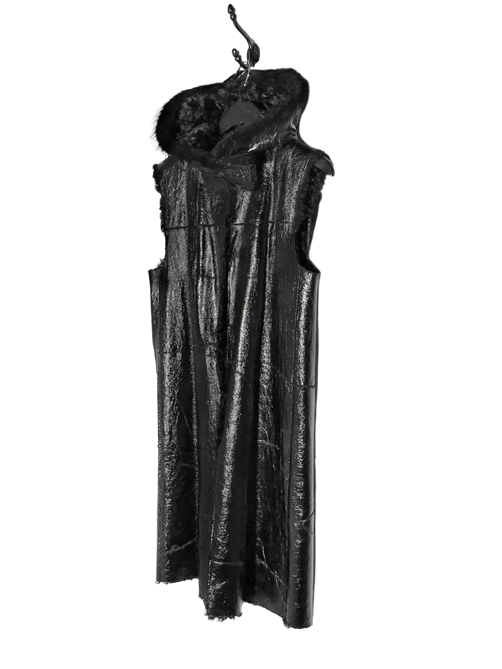 Prada Prada Linea Rossa Patent Leather Lamb Fur Mink Hooded Vest Size M / US 6-8 / IT 42-44 - 2 Thumbnail