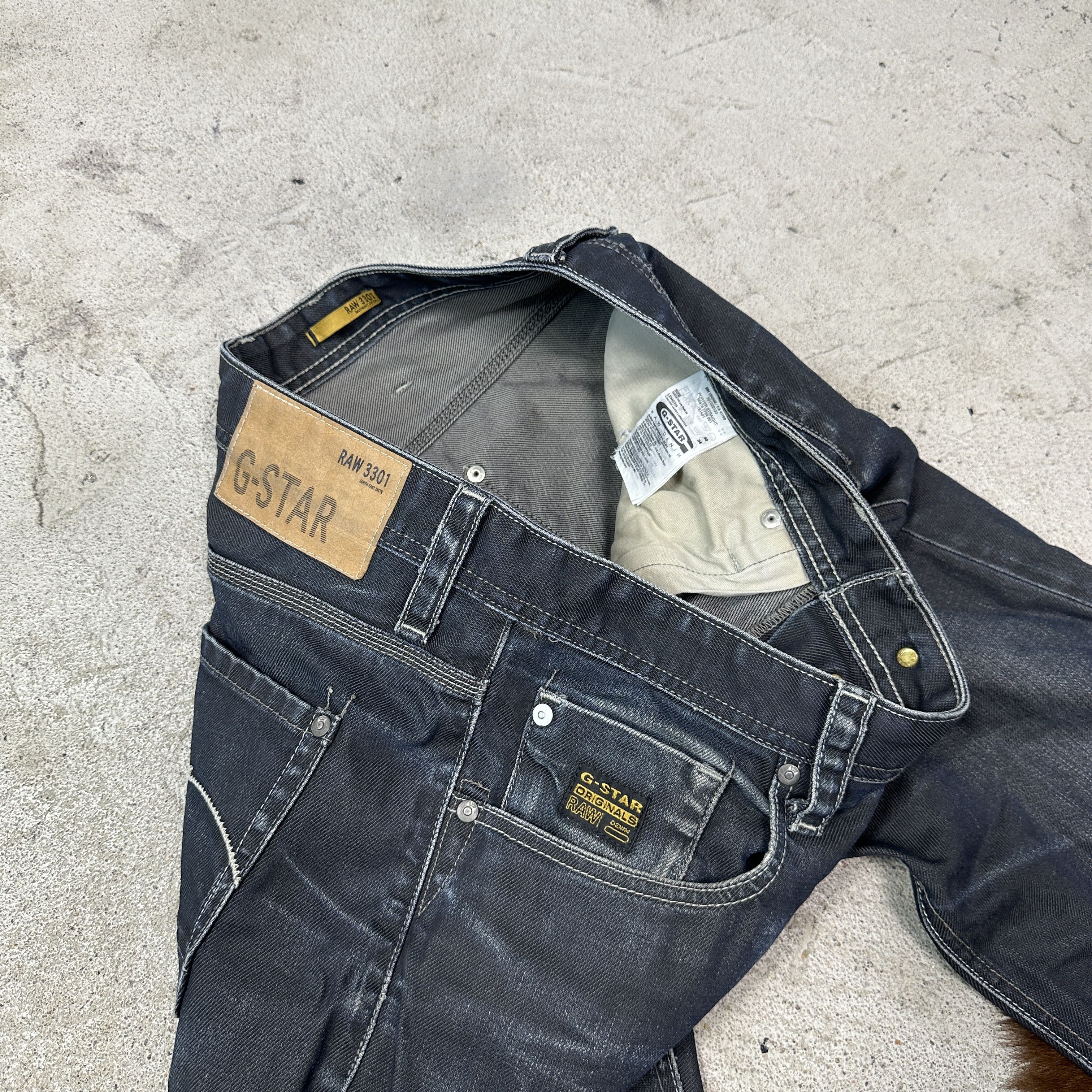 G-Star Vintage Streetwear Denim Waxed G-Star Jeans Y2K Size US 33 - 5 Thumbnail