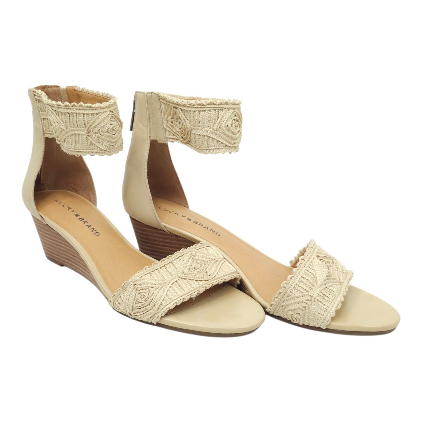 Lucky Brand Lucky Brand Joshelle Wedge Heel Sandal Women 8.5 M Ankle Str Size US 8.5 / IT 38.5 - 2 Thumbnail