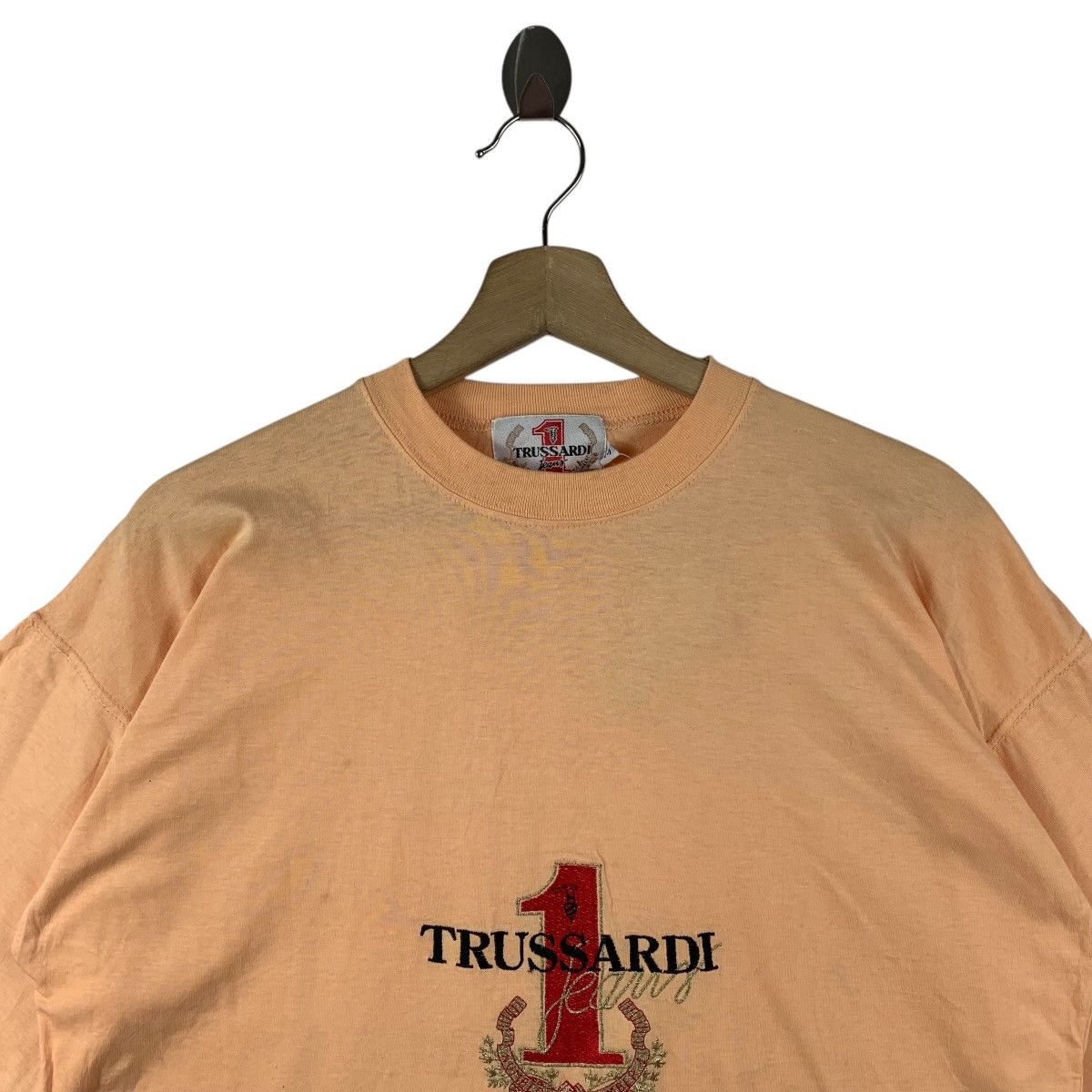 Trussardi × Vintage Vintage TRUSSARDI embroidery logo tee Size US M / EU 48-50 / 2 - 2 Thumbnail