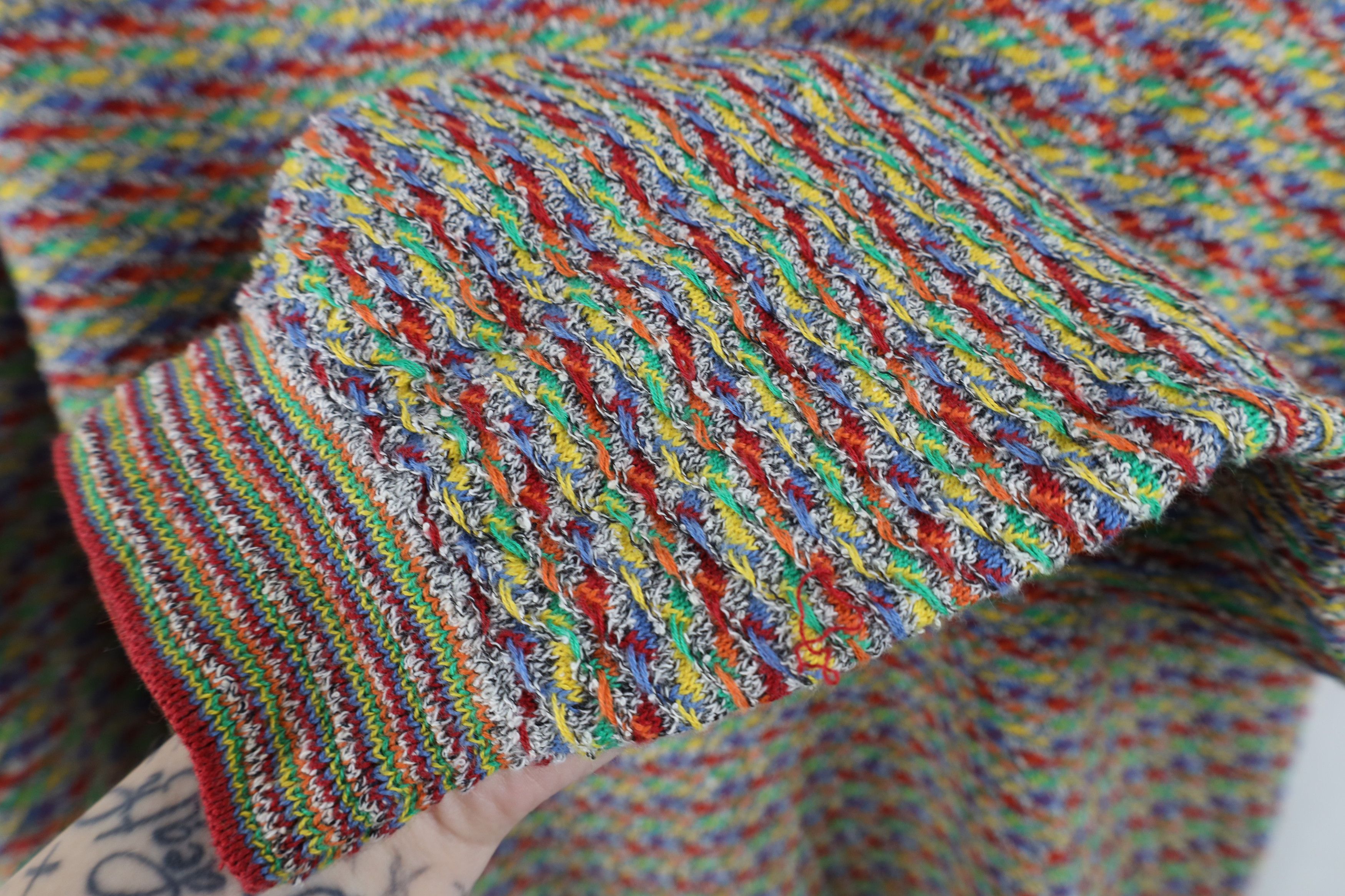 Vintage Vintage 90s Streetwear Rainbow Striped Knit Crewneck Sweater Size US L / EU 52-54 / 3 - 8 Thumbnail