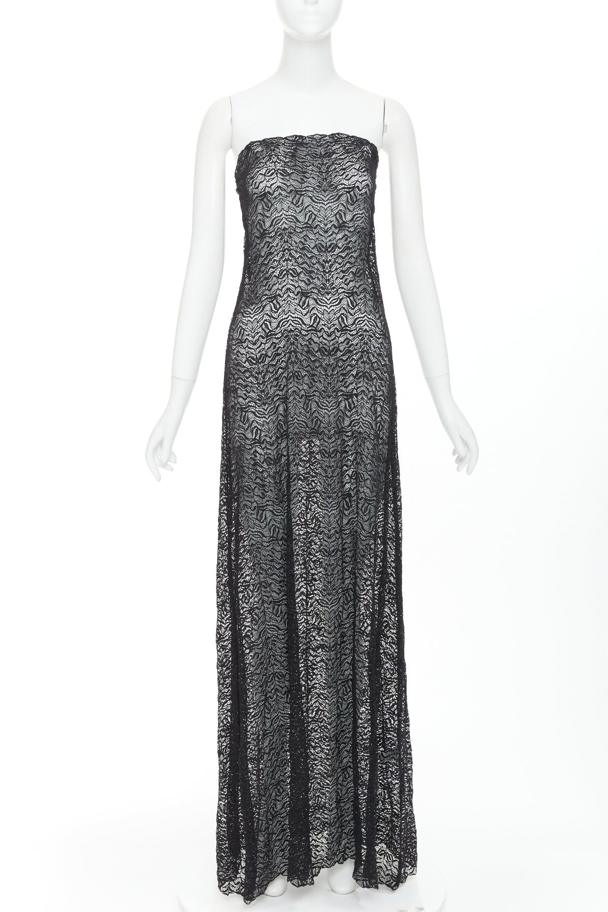 Other BEAUFILLE Anise black sheer stretch nylon lace knit strapless long dress M Size M / US 6-8 / IT 42-44 - 1 Thumbnail