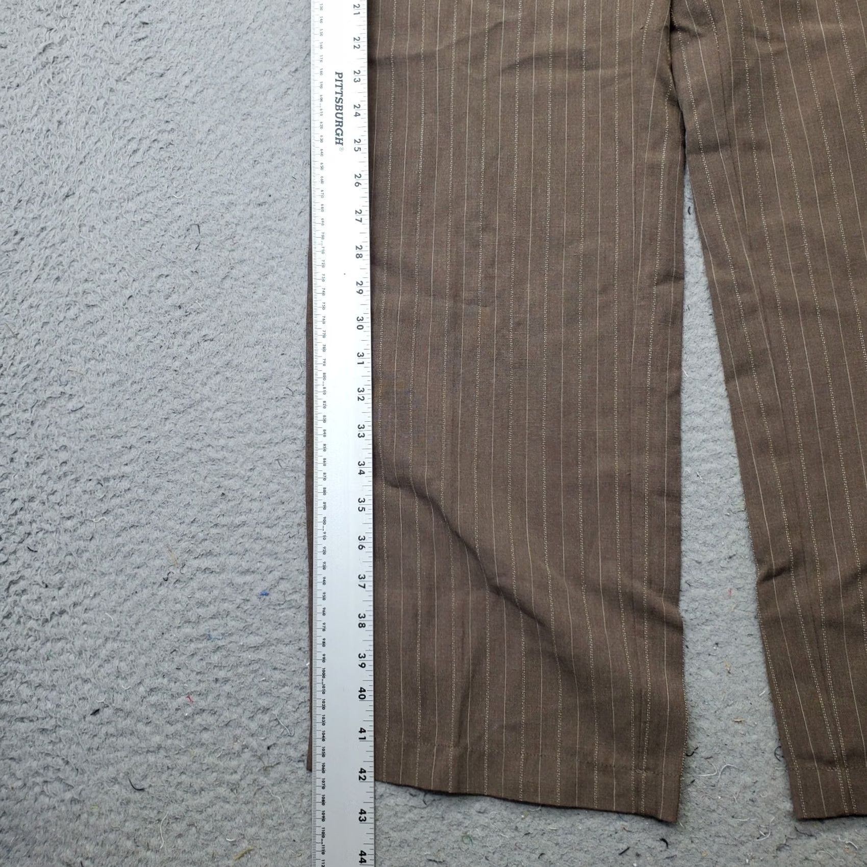 J. Jill J. Jill Dress Pants Womens Size 14 Brown Pinstripe Low Waist Stretch Relaxed Fit Pants Size 36" / US 14 / IT 50 - 3 Thumbnail