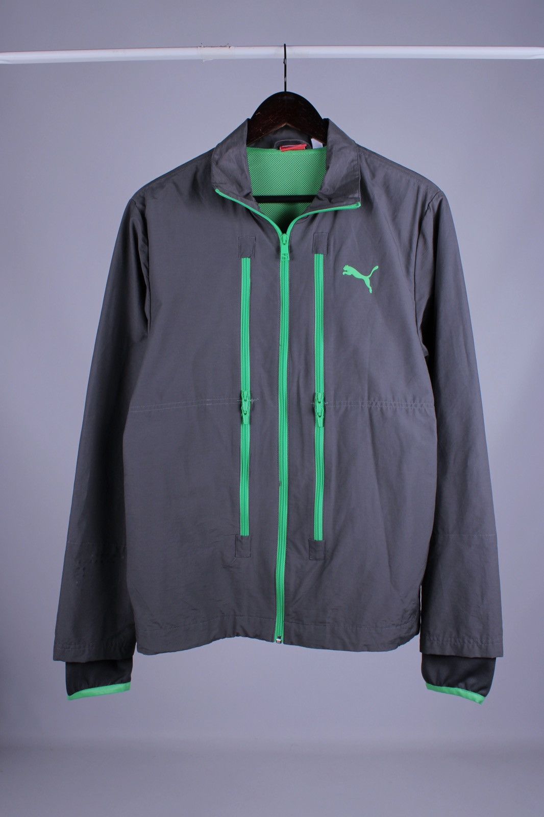 Puma × Vintage PUMA Vintage 4 Zip Pockets Front Gray Jacket Size US S / EU 44-46 / 1 - 1 Thumbnail