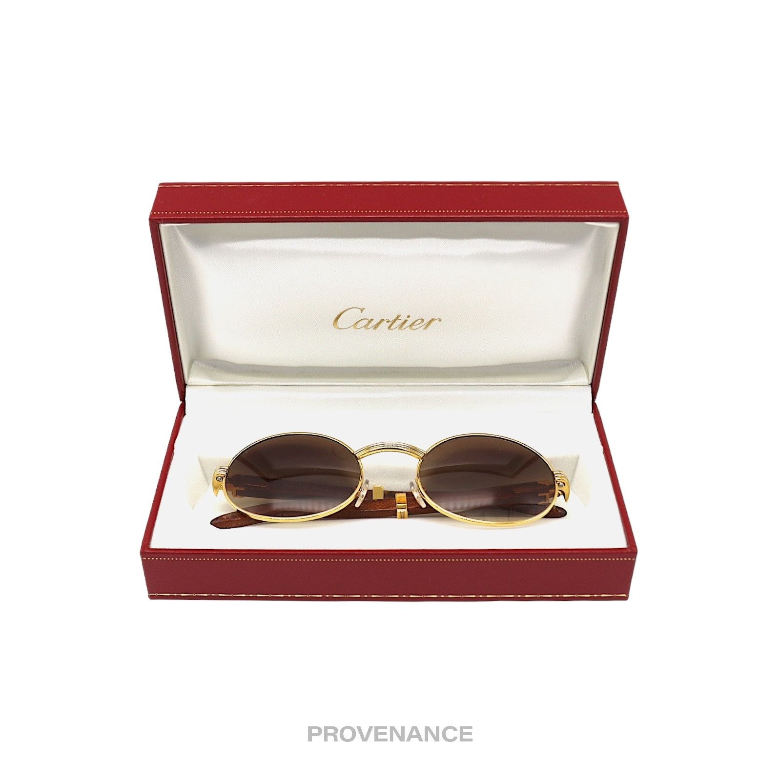 Cartier 🔴 Cartier Giverny Sunglasses - Bubinga Gold Trinity Brown Size ONE SIZE - 19 Thumbnail