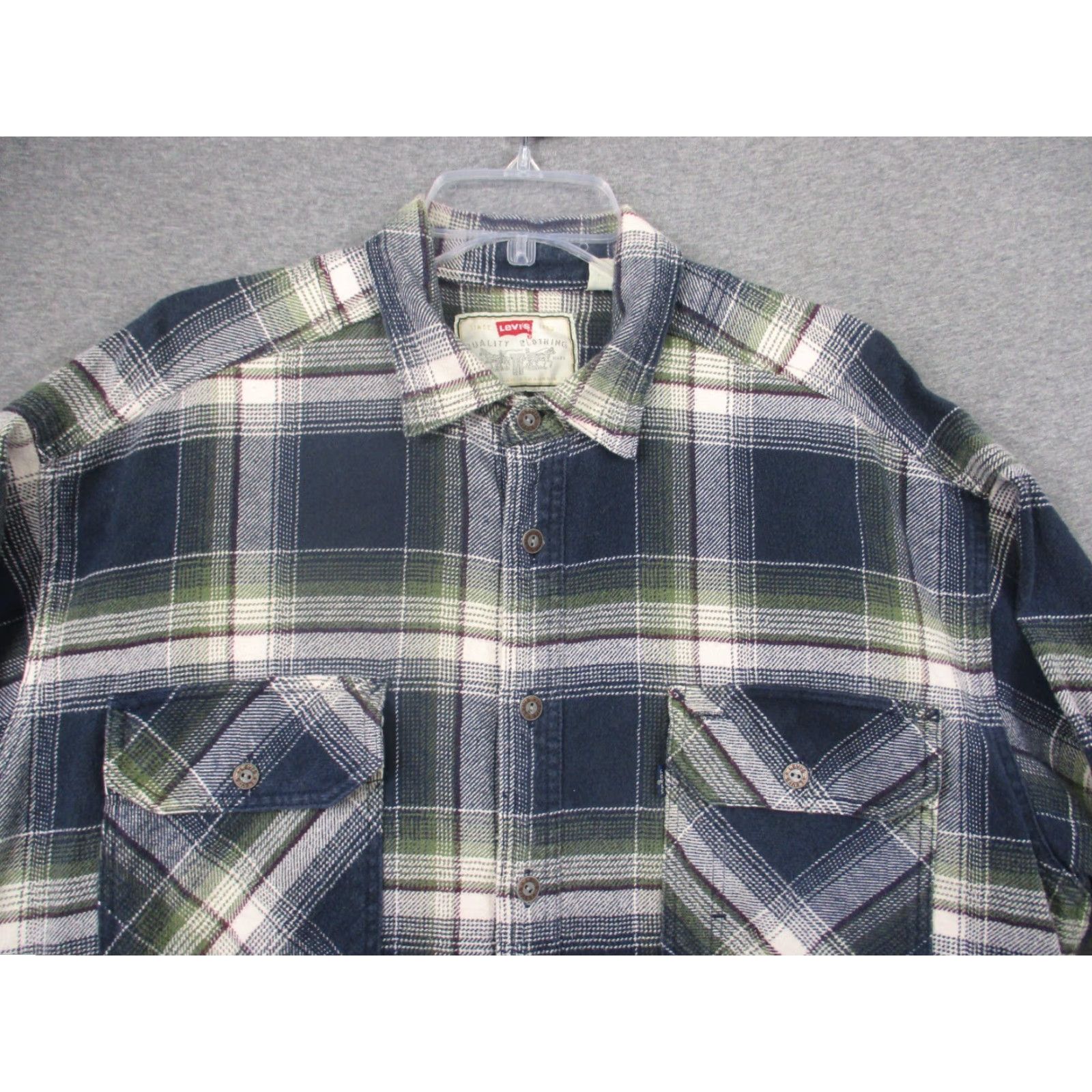 Levi's VINTAGE Levi's Shirt XL Plaid Flannel Heavyweight 90s Button-Up Cotton Men Size US XL / EU 56 / 4 - 4 Thumbnail