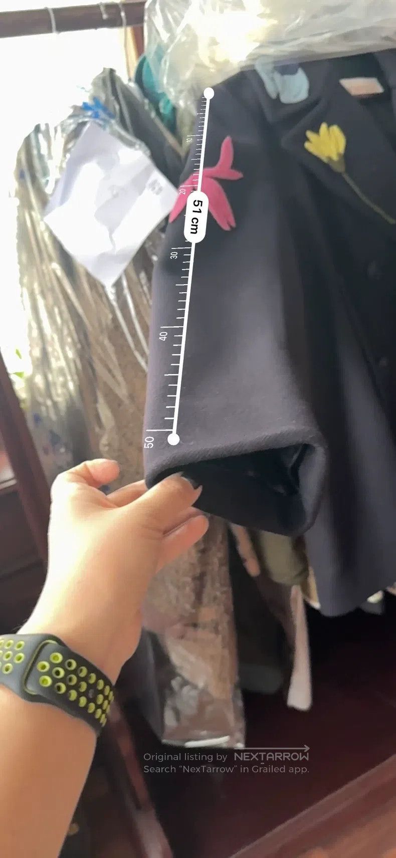 Valentino Valentino Little black chrysanthemum embroidered wool coat Size L / US 10 / IT 46 - 8 Thumbnail