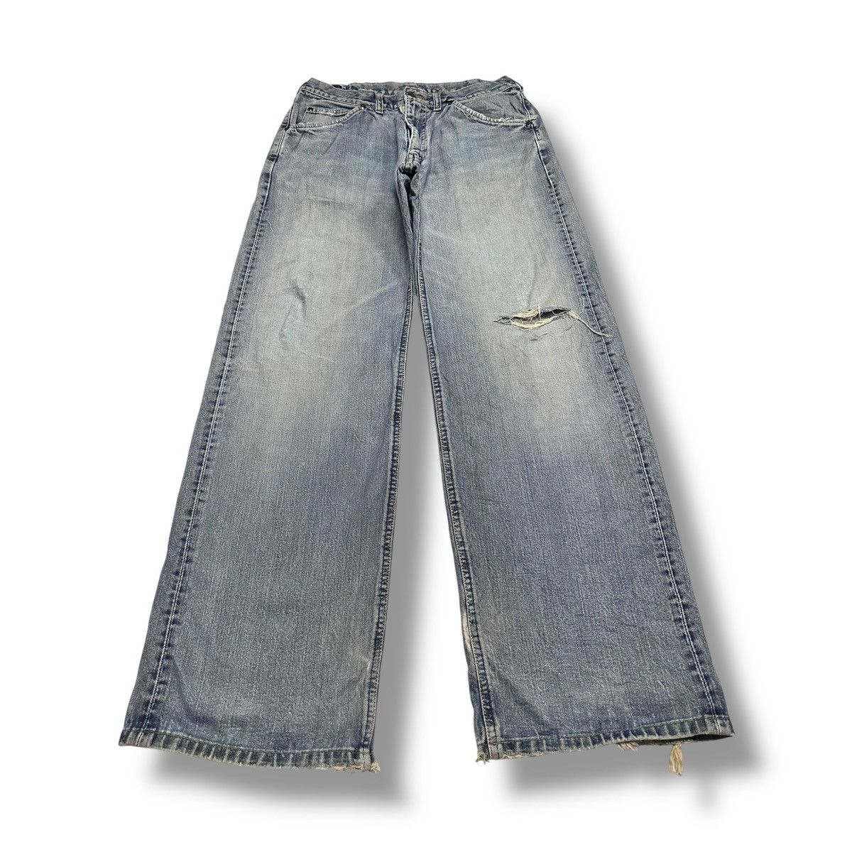 Vintage Lee Distressed Jeans Baggy Loose Style Faded Wash
