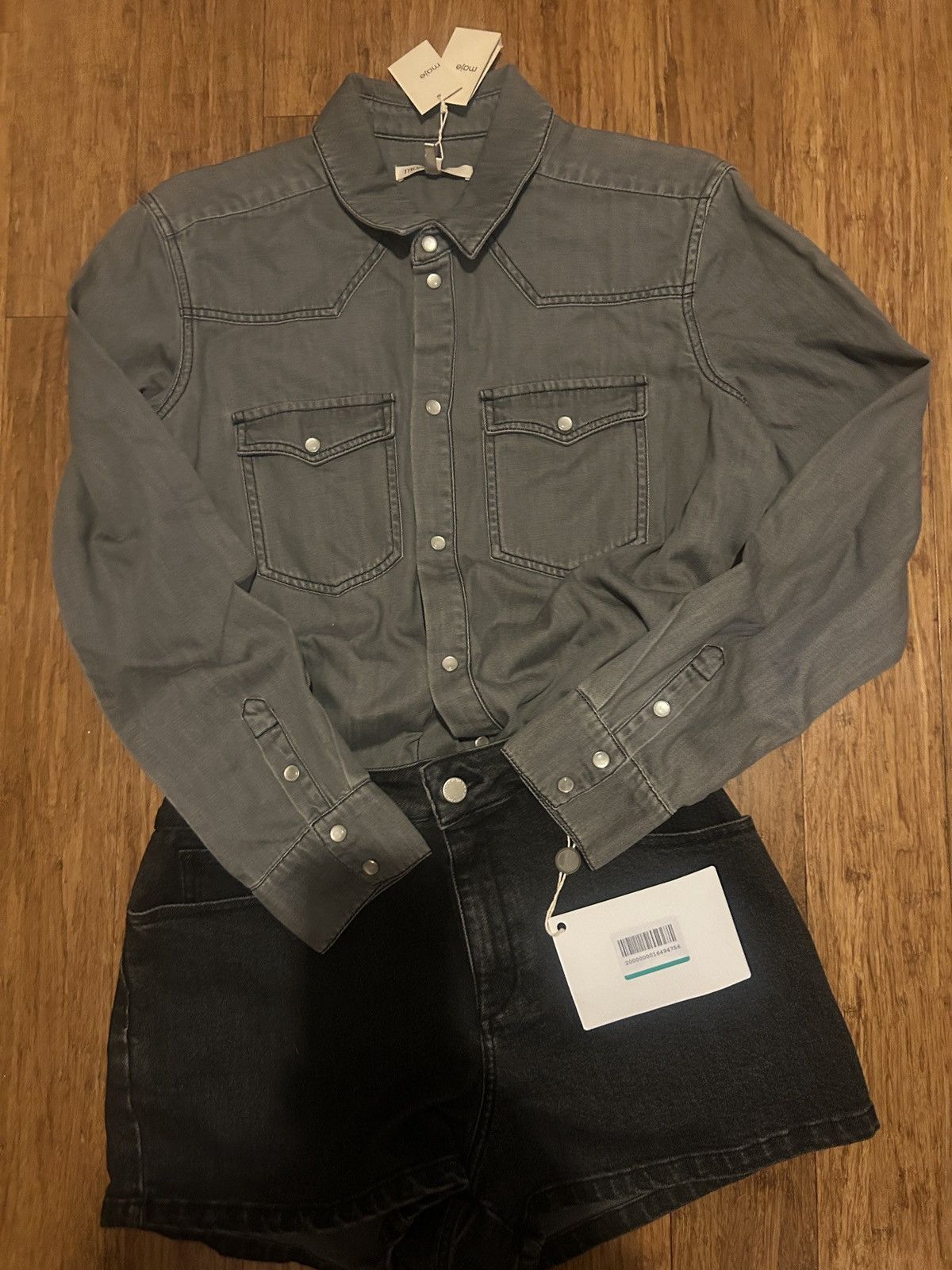 Maje MAJE Denim playsuit Gray Size FR 40 Original Price $340 Size 28" / US 6 / IT 42 - 7 Thumbnail