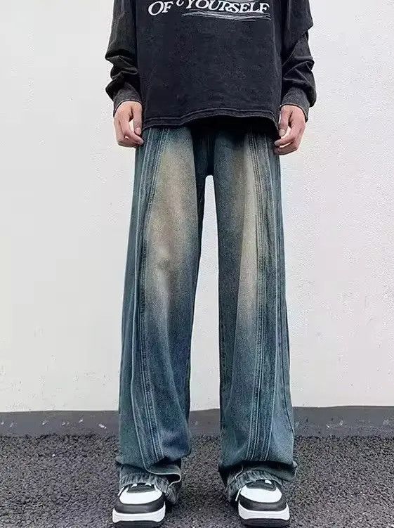 Japanese Brand Midori x Ryou Wide Leg Jeans Baggy Y2k Washed Trousers Size US 31 - 4 Thumbnail