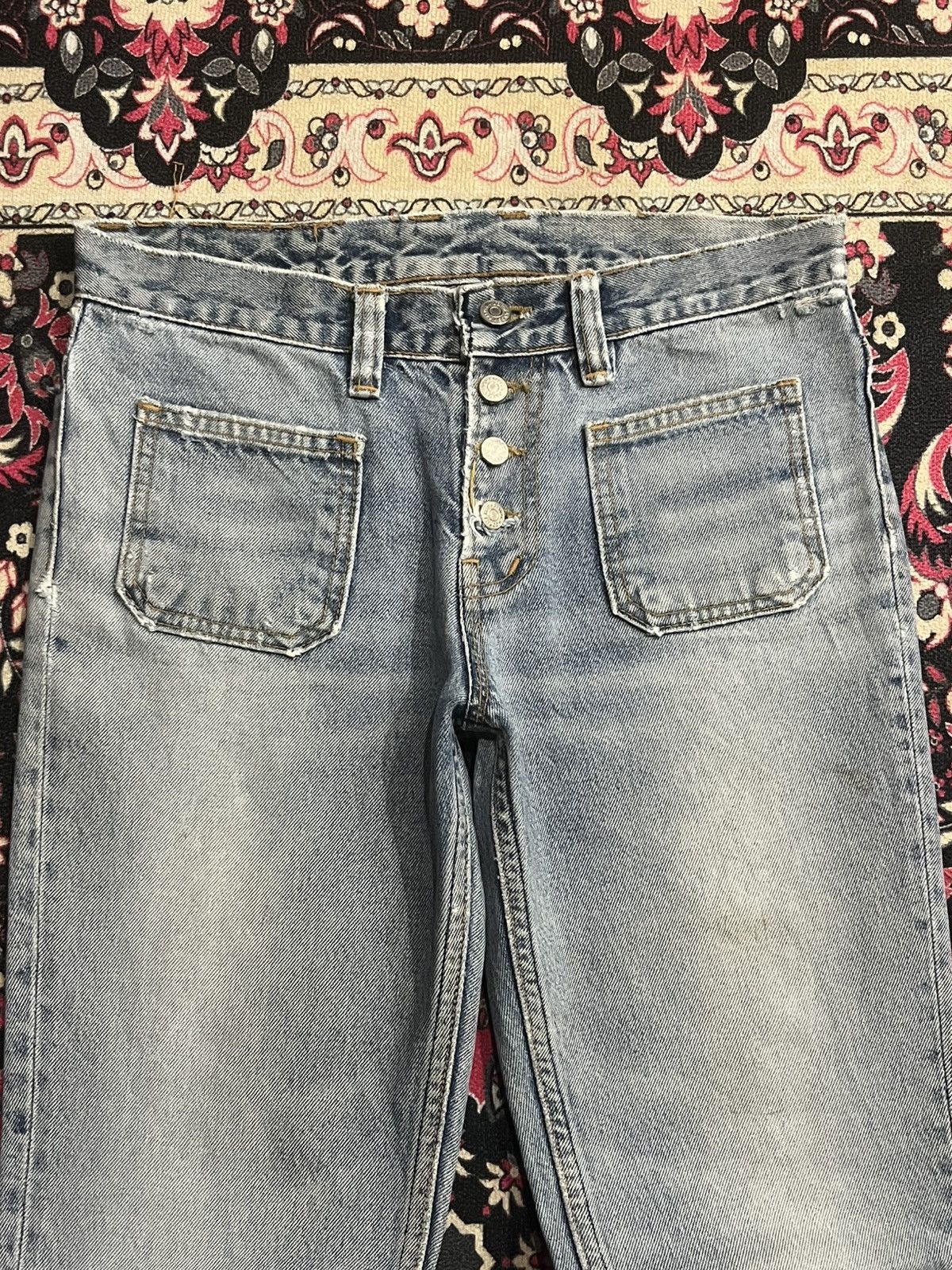 If Six Was Nine ⚡️Flare⚡️Vintage Jormanos Bell Bottom Bush Pants Blue Jeans Size US 29 - 4 Thumbnail