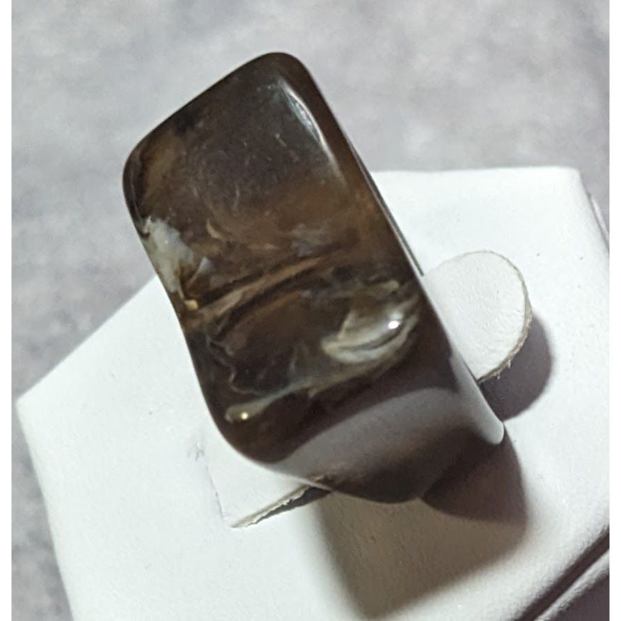 Other Dark Brown Mottled Abstract Chunky Fashion Ring Size 7 Size ONE SIZE - 8 Thumbnail