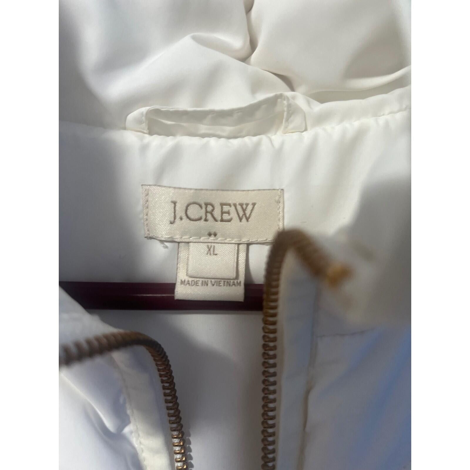 J.Crew J.Crew Womens White Quilted Down Puffer Vest XL Gold Zip Size XL / US 12-14 / IT 48-50 - 2 Thumbnail