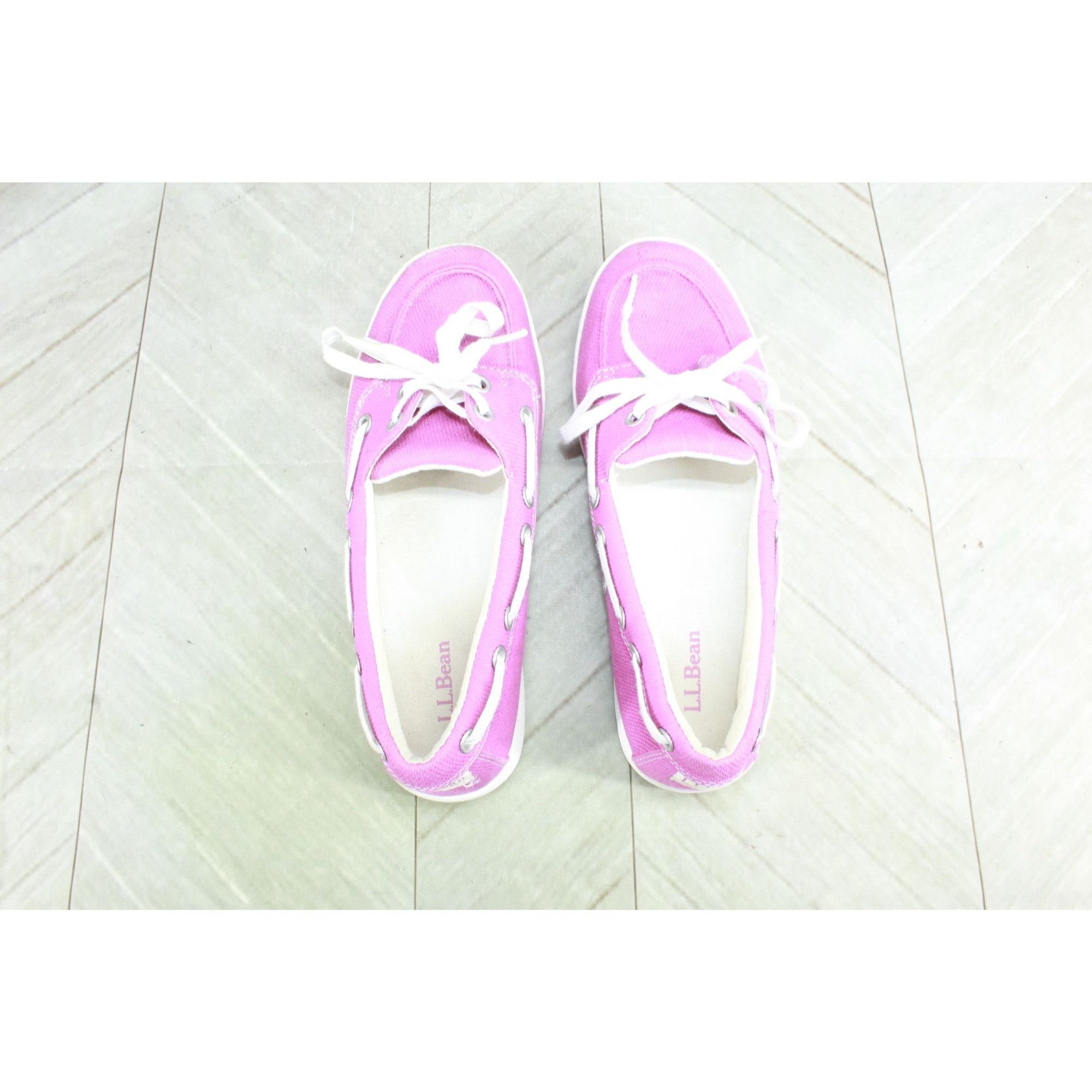 L.L. Bean LL Bean Pink Canvas Slip On Comfort Casual Boat Loafers Size US 6 / IT 36 - 7 Thumbnail