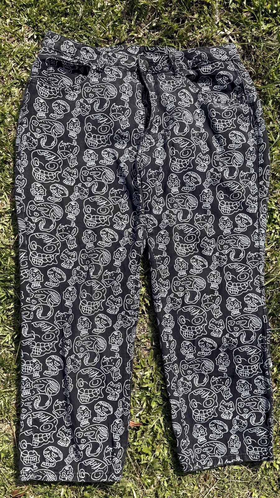 Other Black Graphic Skull Pants - Streetwear / Casual Fit Size US 34 / EU 50 - 1 Thumbnail