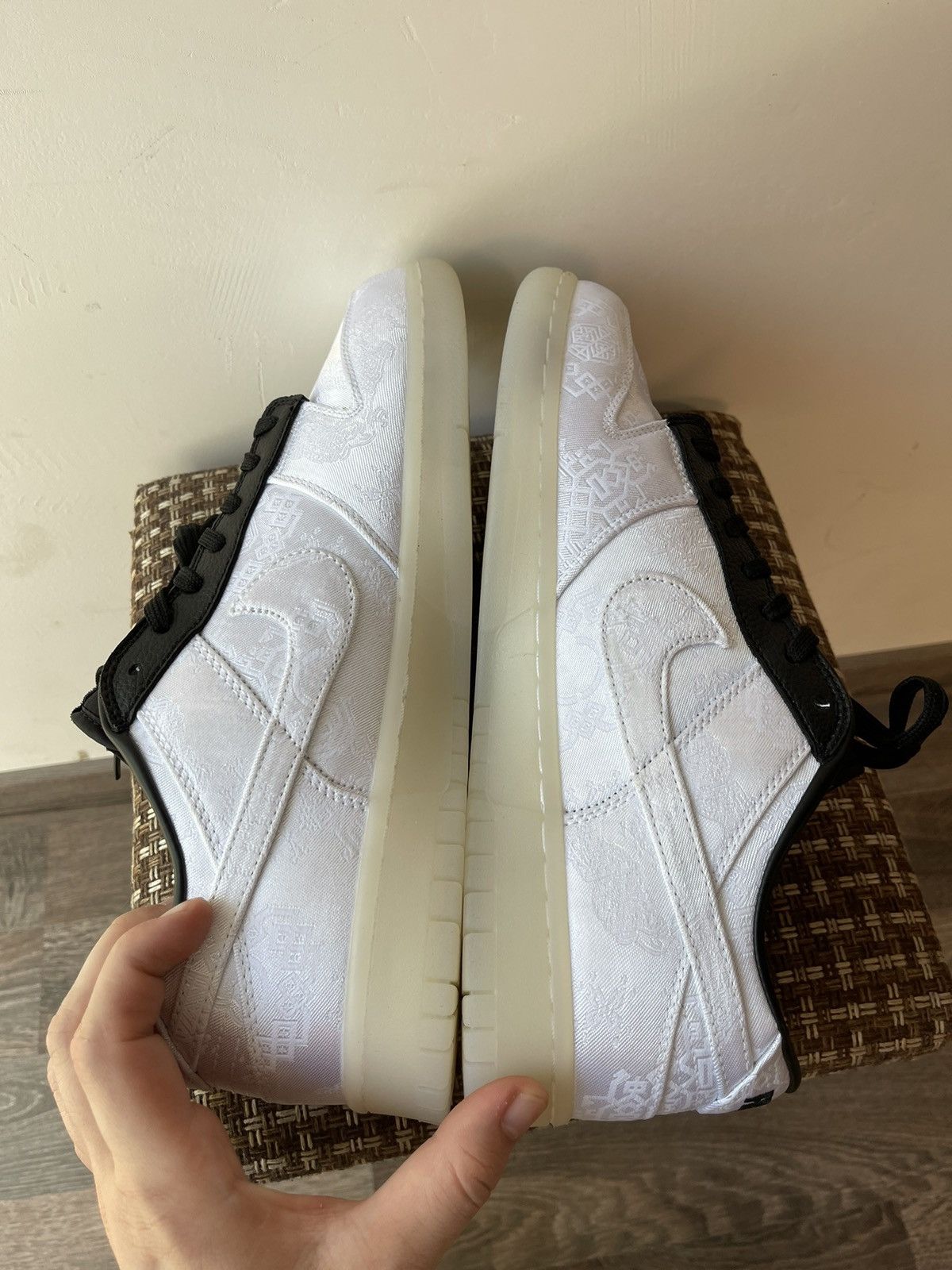 CLOT × Nike Nike Dunk Low x CLOT x Fragment Design White Silk 20th sz 12 Size US 12 / EU 45 - 7 Thumbnail