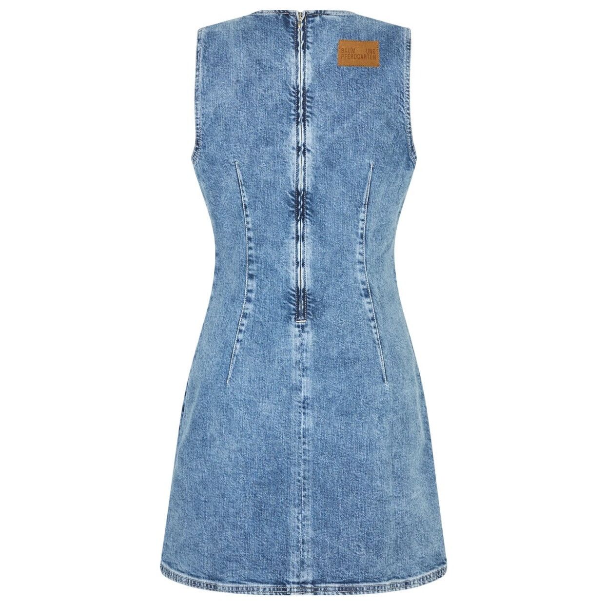 Anthropologie × Baum und Pferdgarten NWT Ajki Bow Denim Mini Dress $249 SIZE 8 Size M / US 6-8 / IT 42-44 - 8 Thumbnail