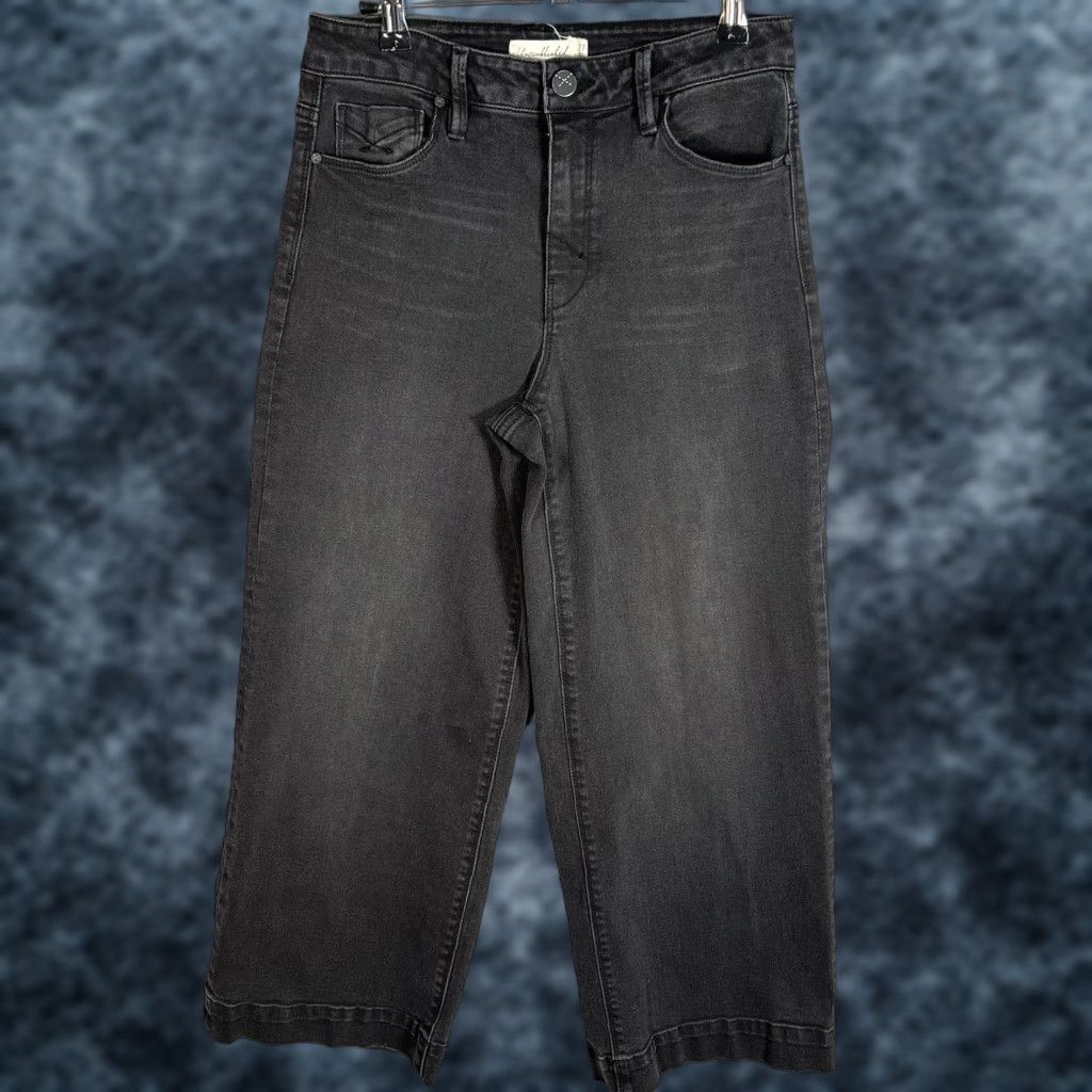 Vintage VINTAGE Unpublished Women's Wide Leg Jeans 27 Black Denim Stretch Straight Fit Retro 90s Size 27" / US 4 / IT 40 - 1 Thumbnail