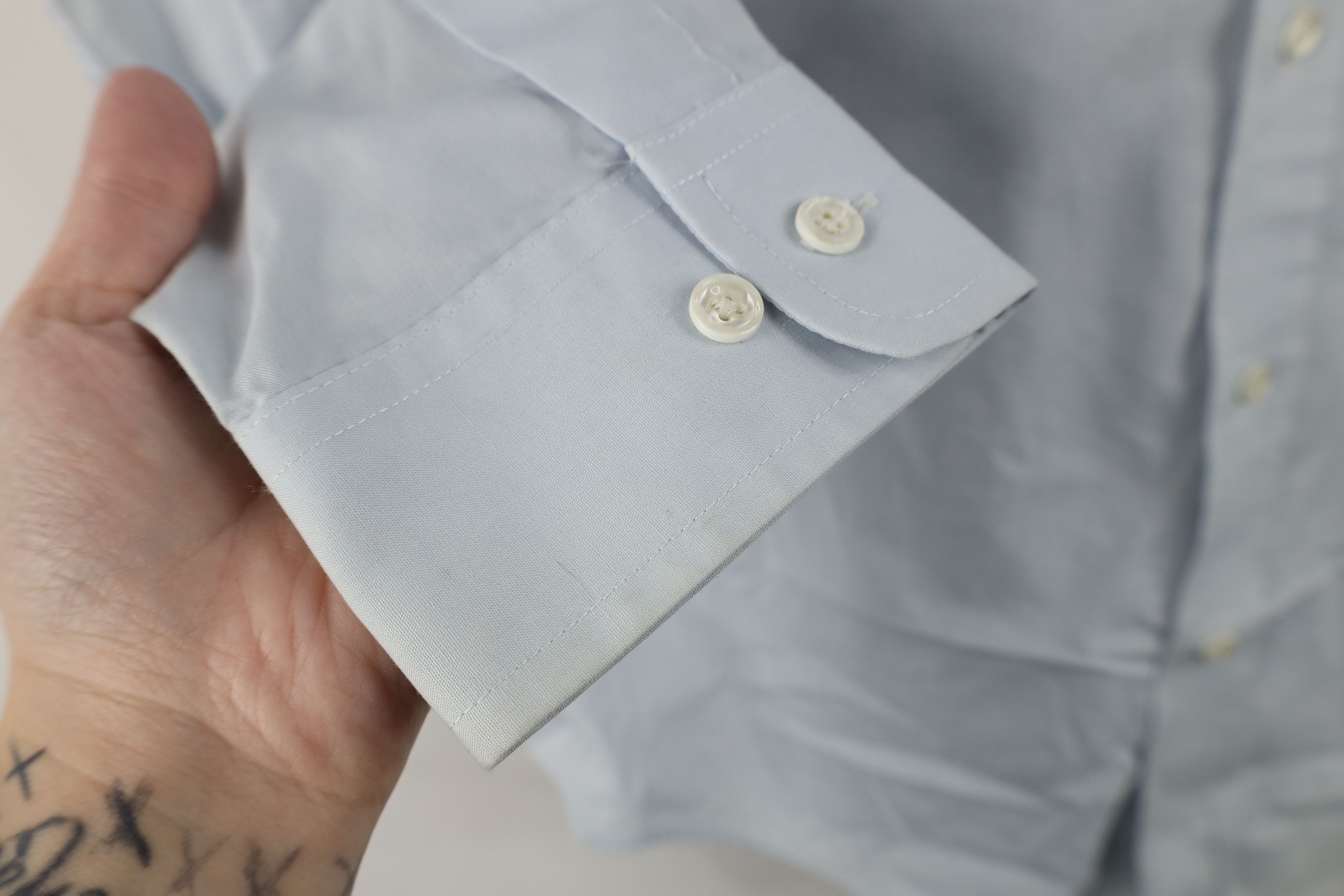 Vintage Vintage 90s Streetwear Fitted Button Shirt Blue USA Size US M / EU 48-50 / 2 - 9 Thumbnail