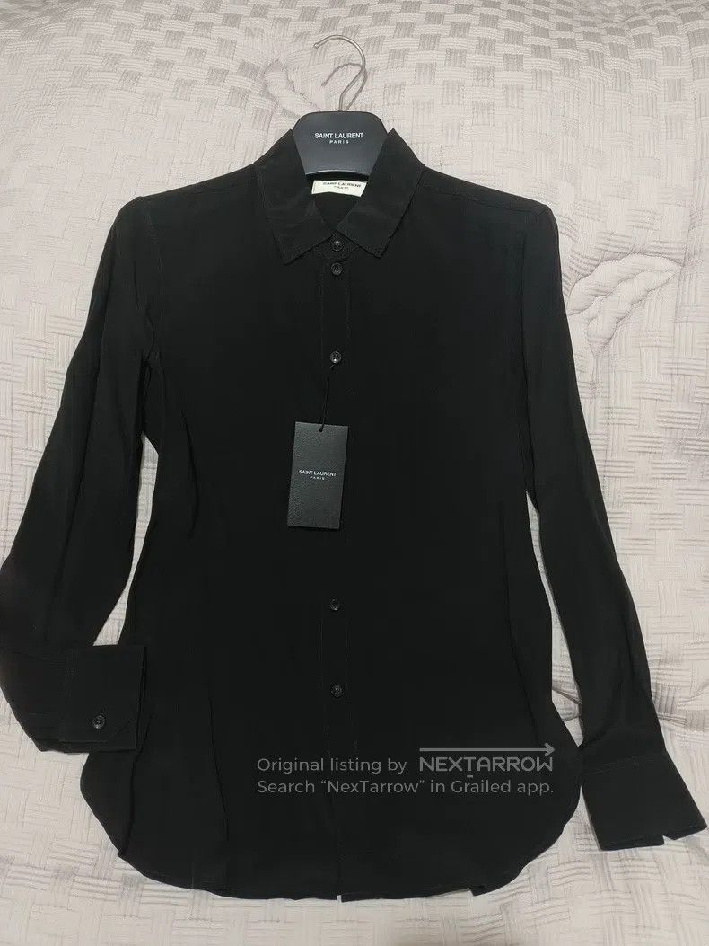 Saint Laurent Paris Saint Laurent Paris Black Silk Shirt i Size XS / US 0-2 / IT 36-38 - 2 Thumbnail