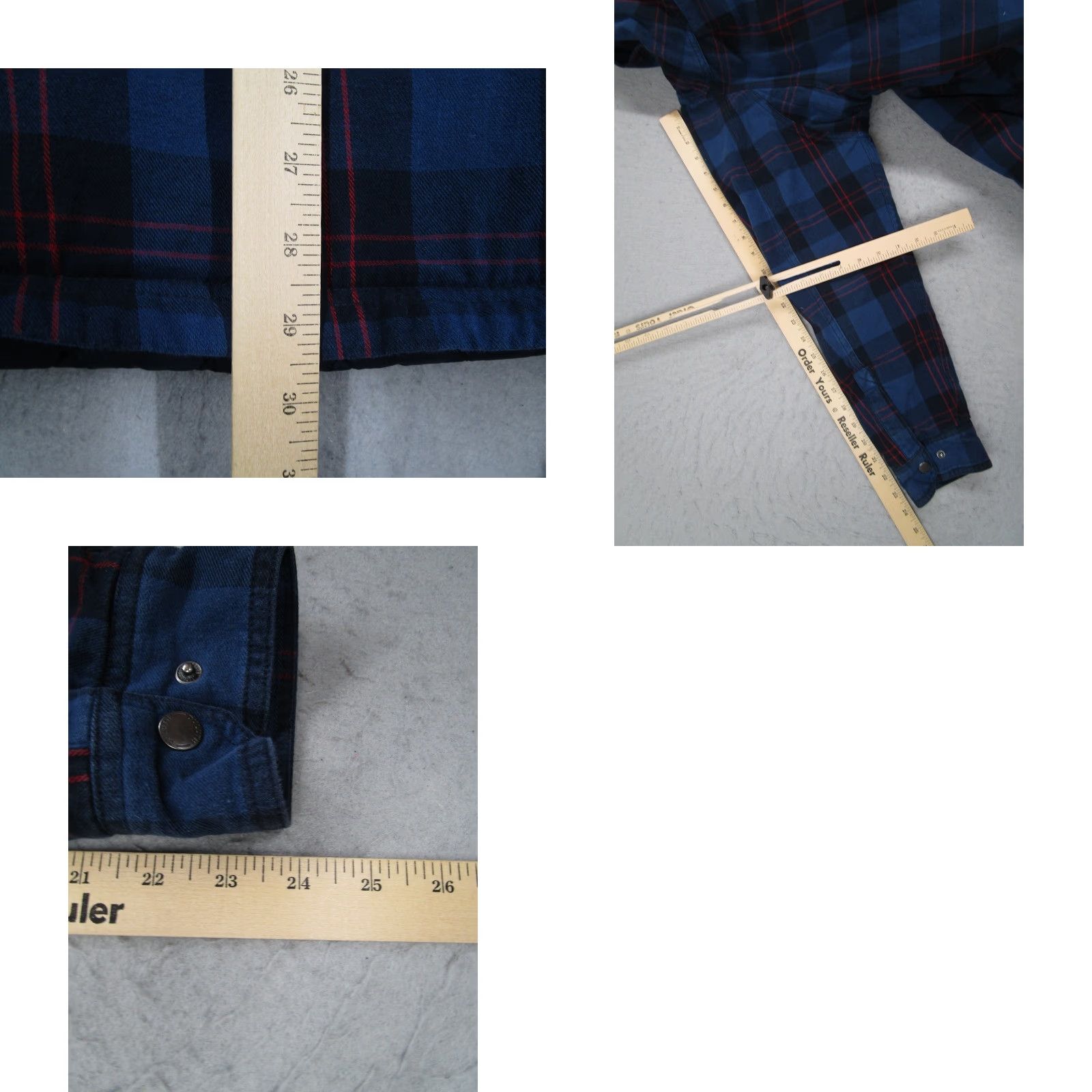 Duluth Trading Company Duluth Trading Co Mens Blue Plaid Quilted Lined Flannel Shirt Jacket 80678 M Size US M / EU 48-50 / 2 - 8 Thumbnail