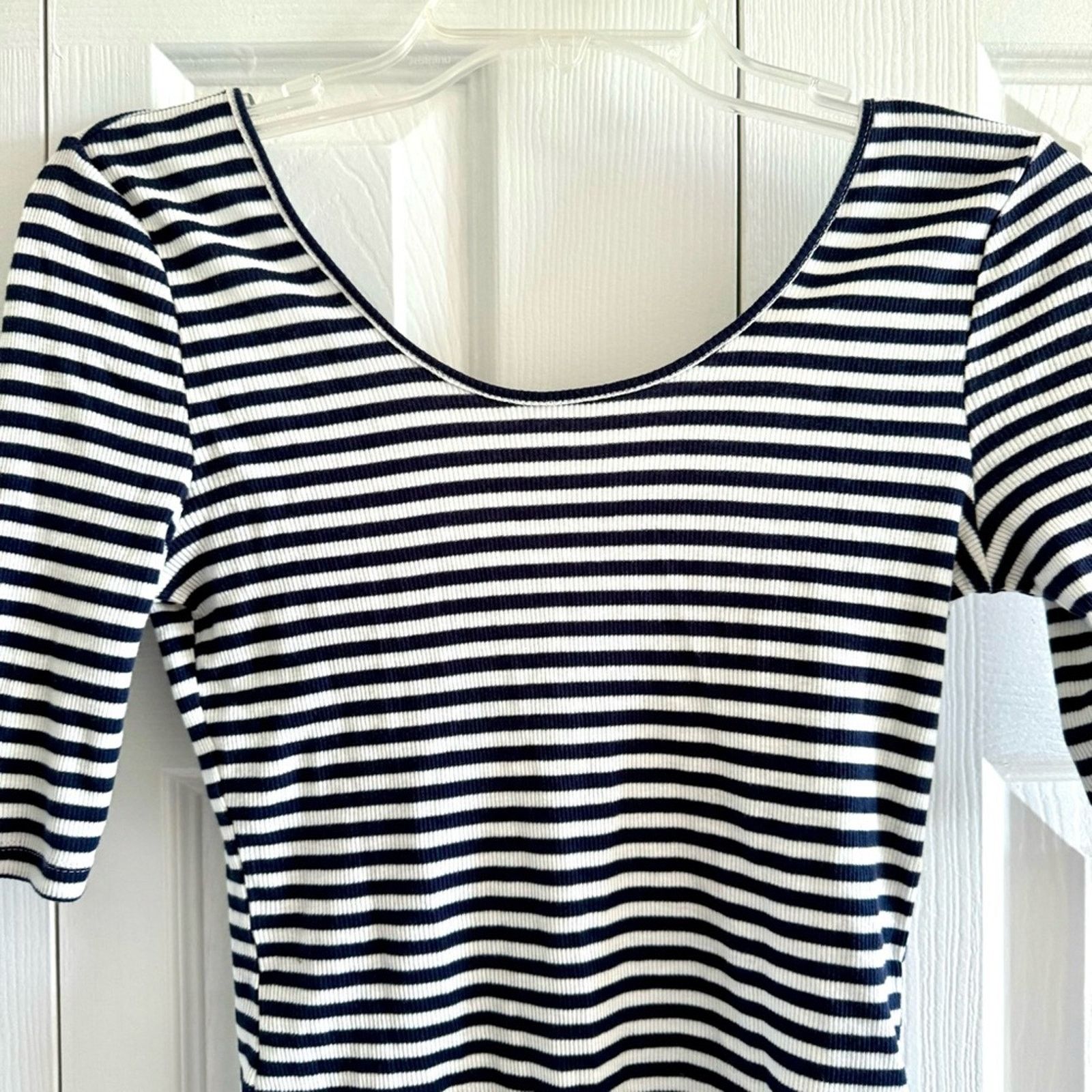 Avec Ces Freres NWT! Avec Les Filles Bodysuit, White/Navy Stripes, Size S Size S / US 4 / IT 40 - 5 Thumbnail