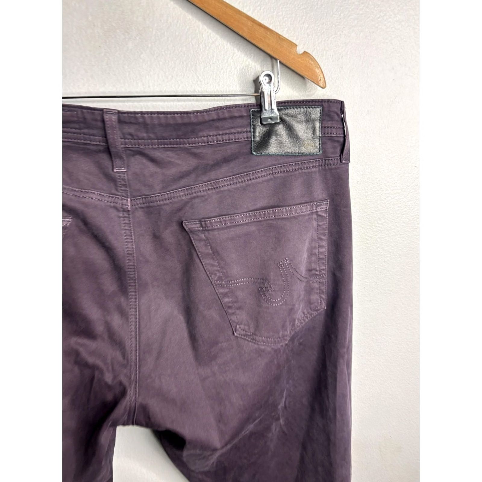 Denime AG Adriano Goldschmied The Graduate Tailored Leg Jeans Mens 40 Purple Dark Denim 5-Pocket Straight Zip Fly Belt Loops Vintage No Size US 40 / EU 56 - 2 Thumbnail