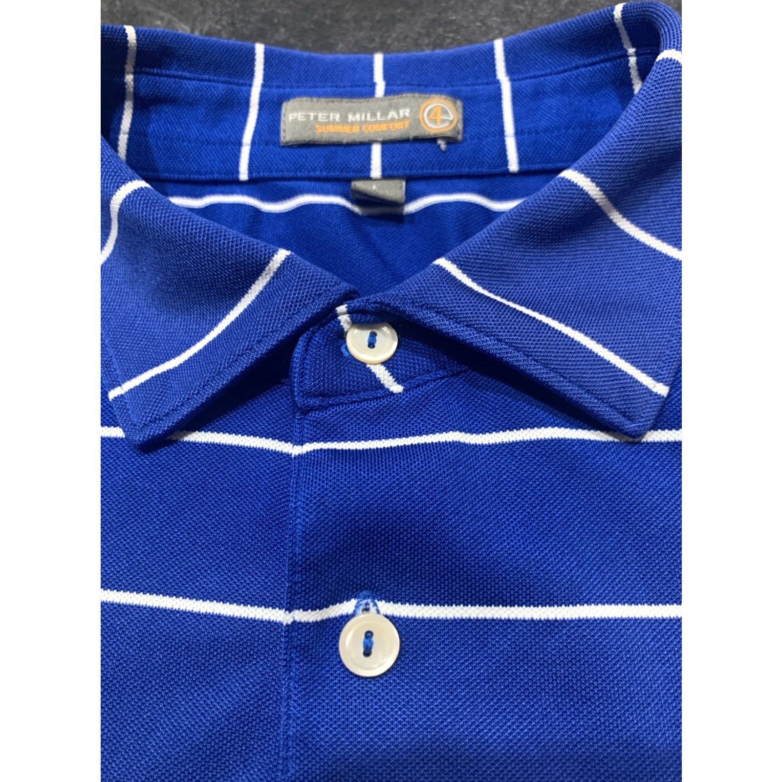 Peter Millar Peter Millar E4 Summer Comfort Golf Polo Men L Blue Gradient Striped Stretch Size US L / EU 52-54 / 3 - 5 Thumbnail