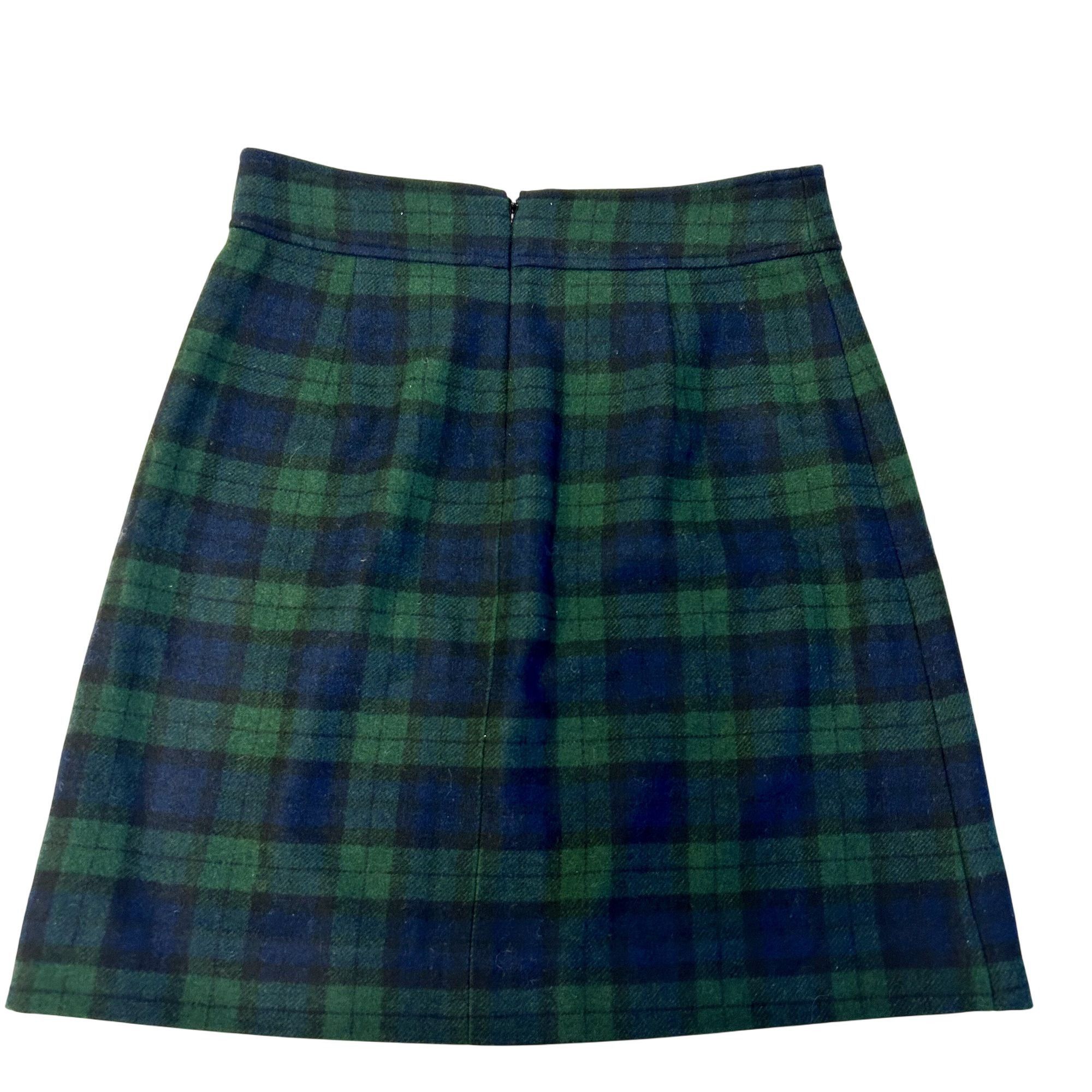 J.Crew NWT New J Crew BLACKWATCH Wool TWEED Plaid Tartan Mini Skirt Size 24" / US 00 / IT 34 - 2 Thumbnail