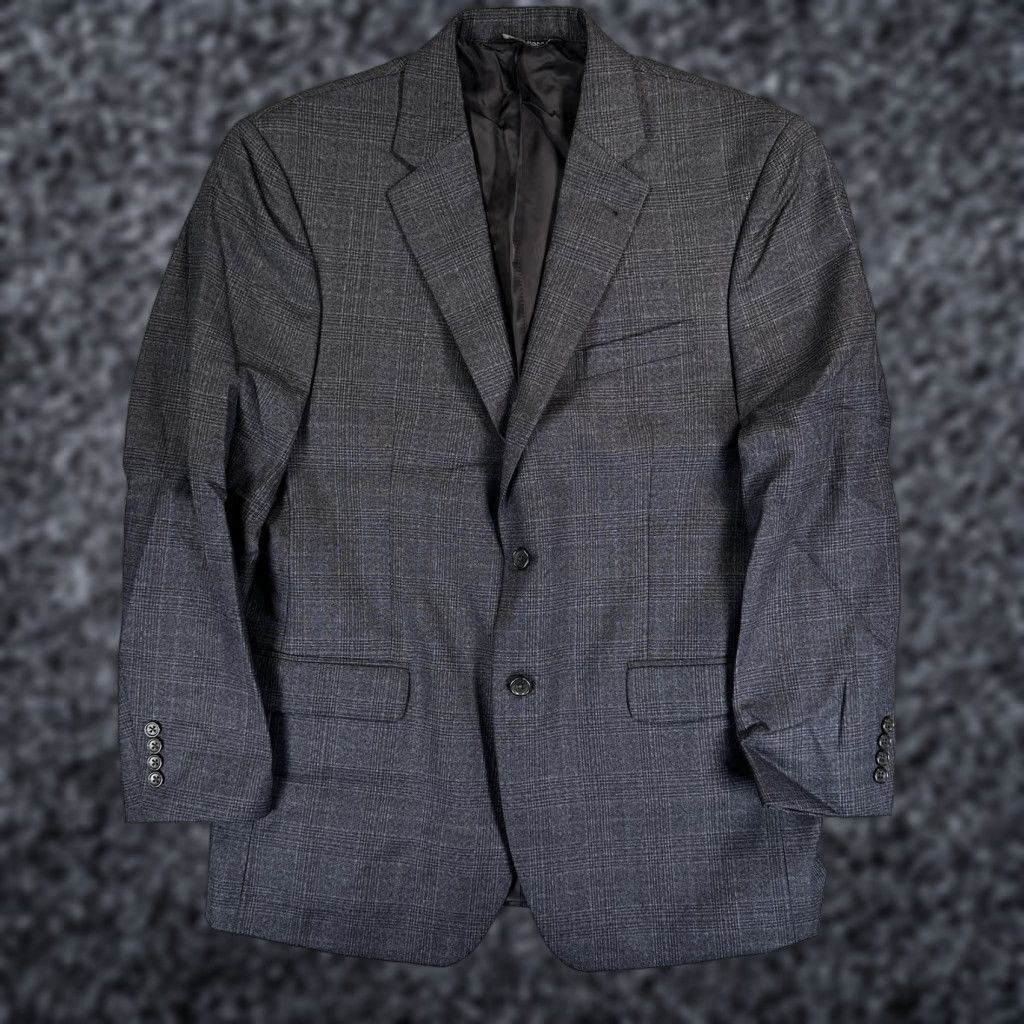 Jos. A. Bank Jos. A. Bank Sport Coat Mens 43 Gray Plaid Wool Tailored Fit Two Button Size US XS / EU 42 / 0 - 1 Thumbnail