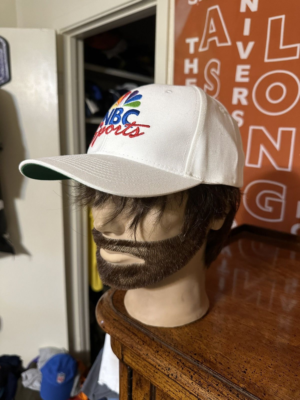 NFL × Vintage Vintage NBA NFL MLB NBC sports “ triple white” hat 90s Size ONE SIZE - 5 Thumbnail