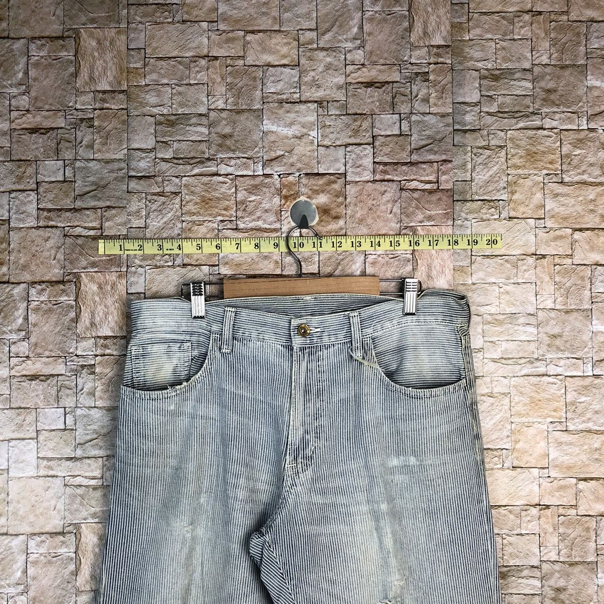 GU GU Grey Stripe Casual Pants #A346 Size US 33 - 4 Thumbnail