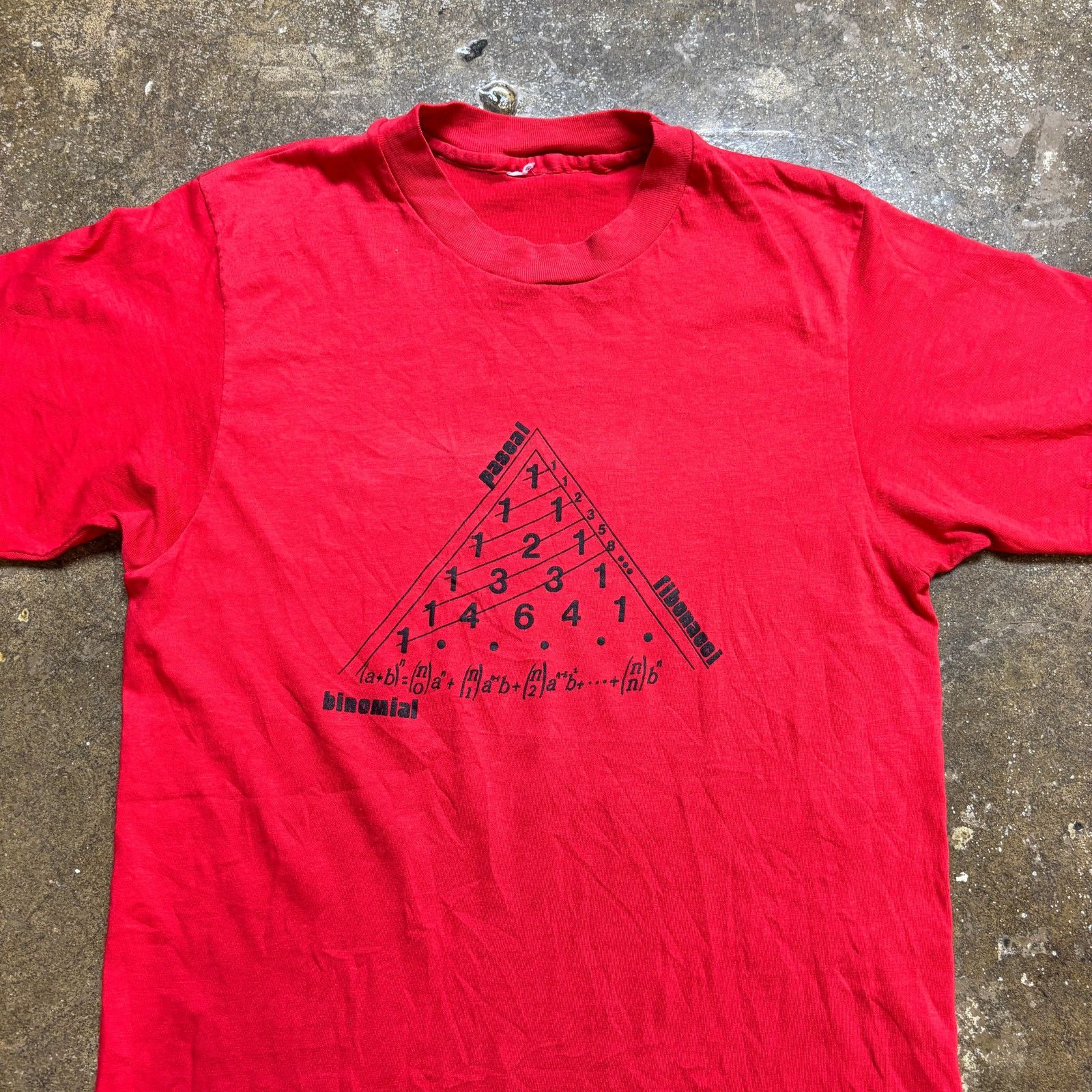 Vintage VTG Pascal Triangle Fibonacci Binomial Sequence Math Shirt S Size US S / EU 44-46 / 1 - 2 Thumbnail