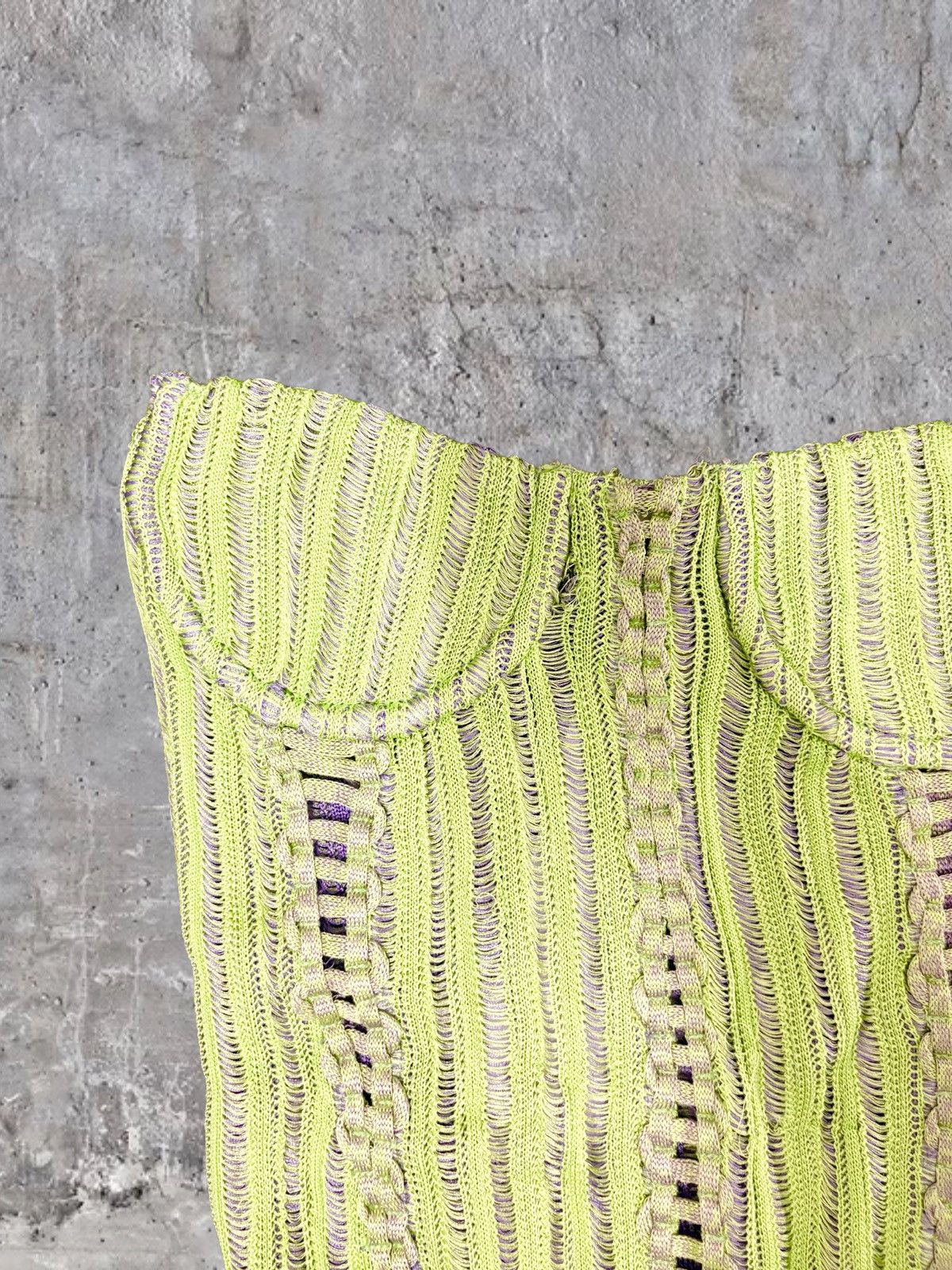 ISA BOULDER isa boulder lime green knit mini dress with lace up Size S / US 4 / IT 40 - 3 Thumbnail