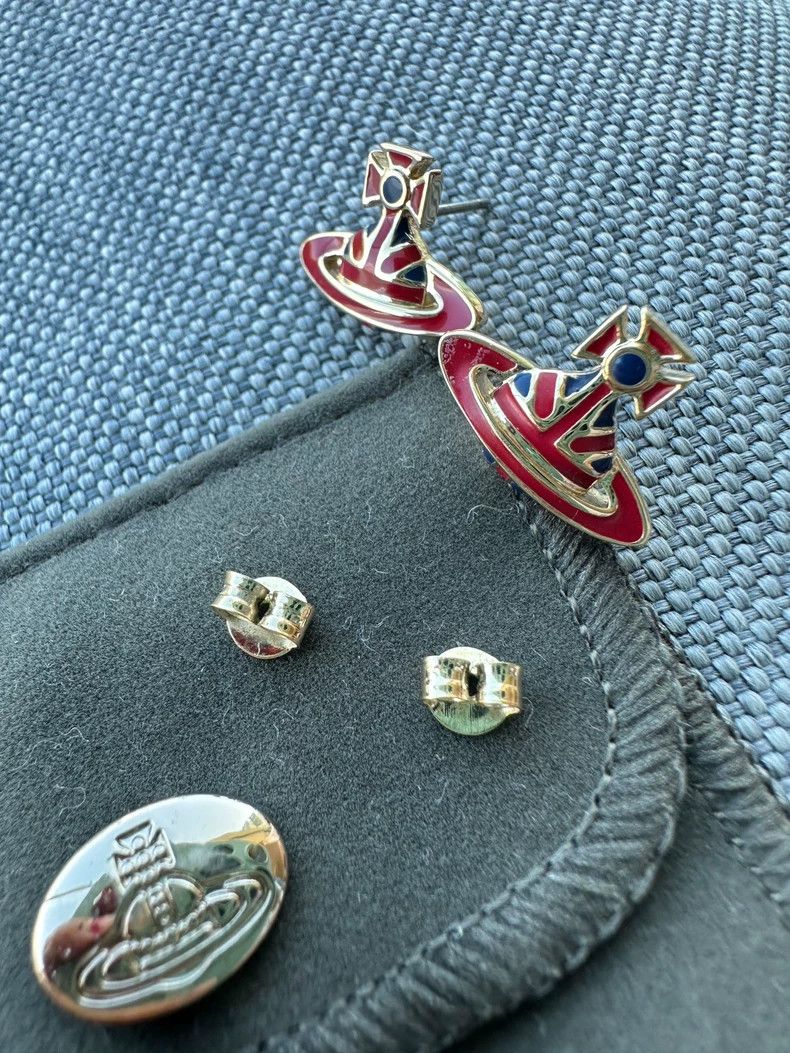 Vivienne Westwood Vivienne Westwood Enamel Saturn Earrings. Red and Blue Inl Size ONE SIZE - 6 Thumbnail