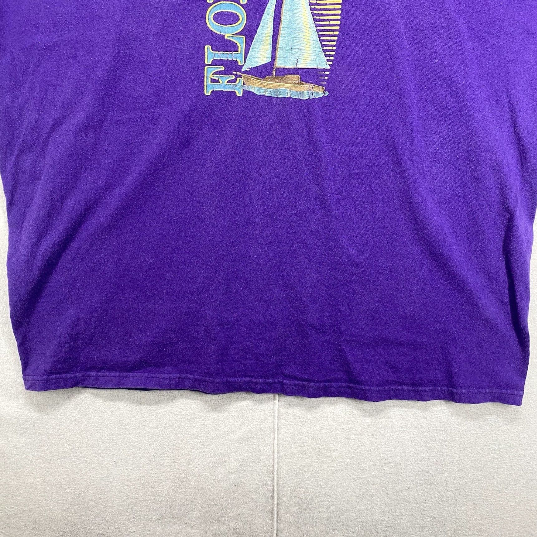Anvil VINTAGE Florida T Shirt Mens Large 90s Sailboat Graphic Cotton Unisex Size US L / EU 52-54 / 3 - 6 Thumbnail