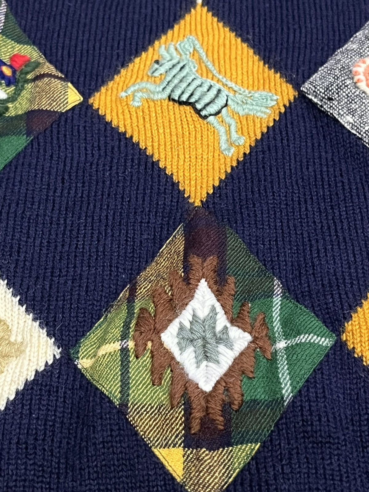 Nicole Club Vtg NICOLE CLUB Multicolor Embroidery Patchwork Wool Sweater Size US M / EU 48-50 / 2 - 11 Thumbnail