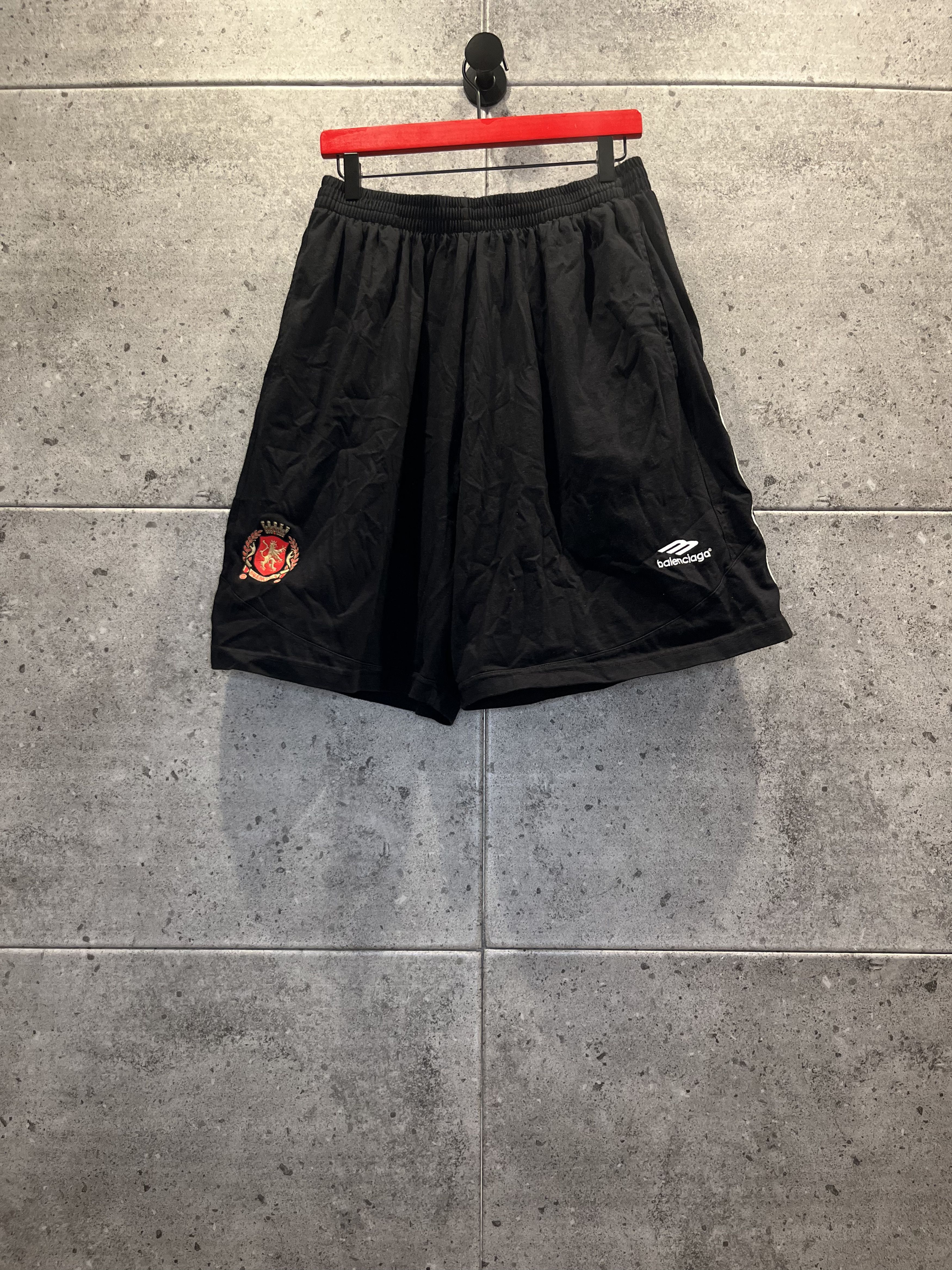 image of Balenciaga Soccer Sweat Shorts in Black, Men's (Size 32)