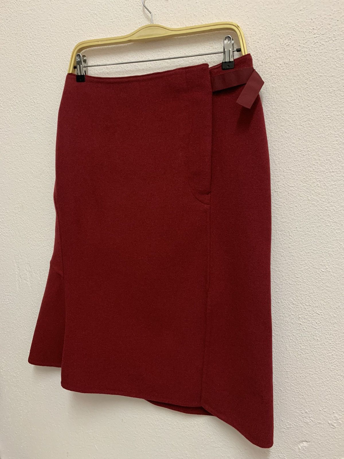 Jil Sander × Uniqlo UNIQLO x JIL SANDER +J Midi Skirt Red New Wool Blend Size 30" / US 8 / IT 44 - 3 Thumbnail