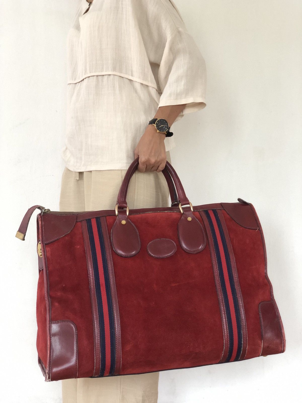 Gucci Vintage GUCCI suede duffle bag Size ONE SIZE - 16 Thumbnail