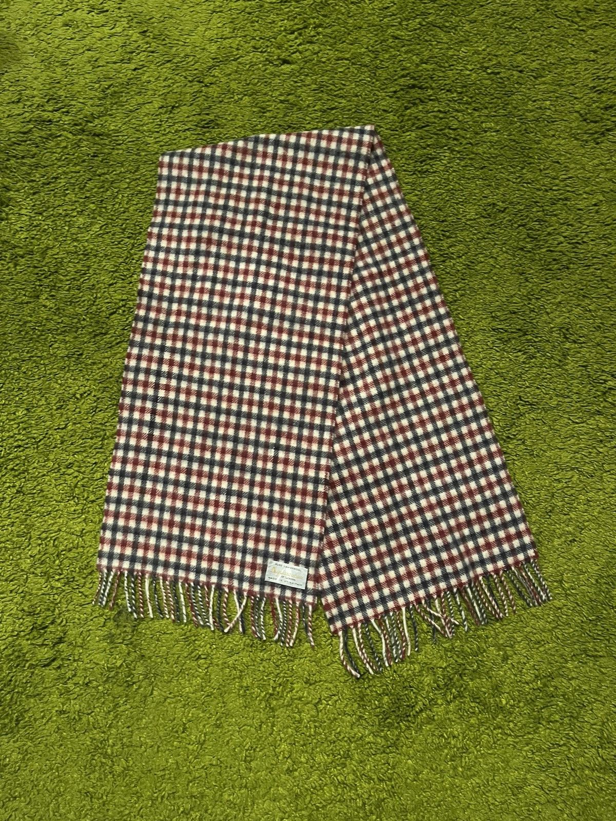 Aquascutum × Designer × Vintage Aquascutum 100% wool checkered scarf Size ONE SIZE - 1 Thumbnail