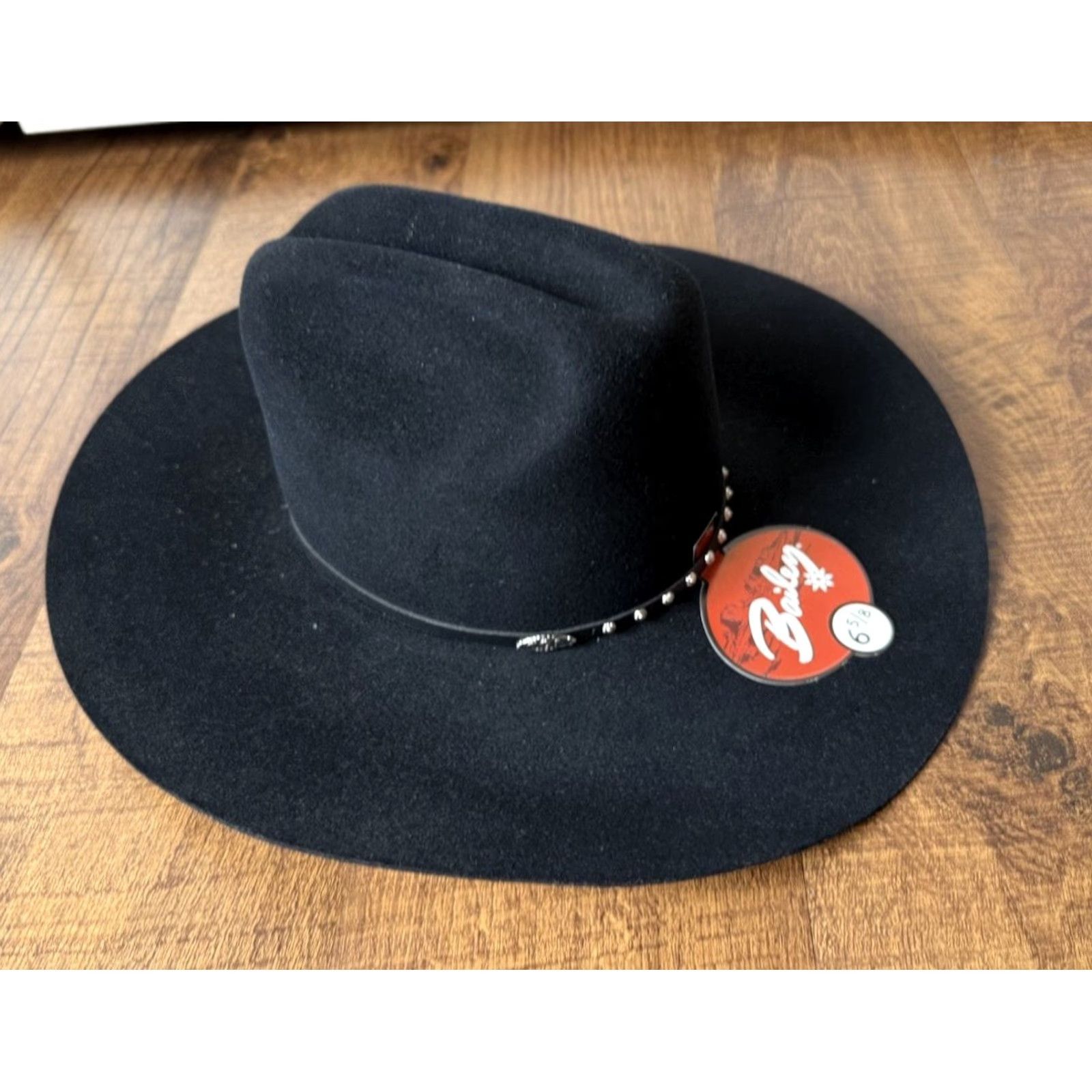 Bailey 44 VINTAGE Bailey Wool Felt Studded Hat Black 2X Size 6 5/8 Mens Womens Cowboys Western USA Band 90s? Size ONE SIZE - 4 Thumbnail