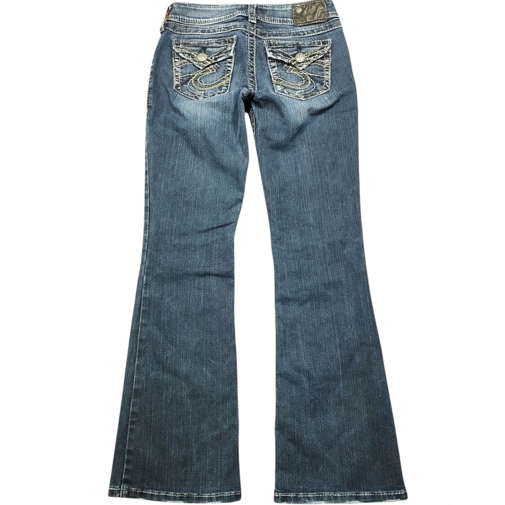 Vintage Silver Jeans Womens Bootcut Denim Jeans Blue Button Flap Tag 26 x 31 Inseam Size 26" / US 2 / IT 38 - 2 Thumbnail