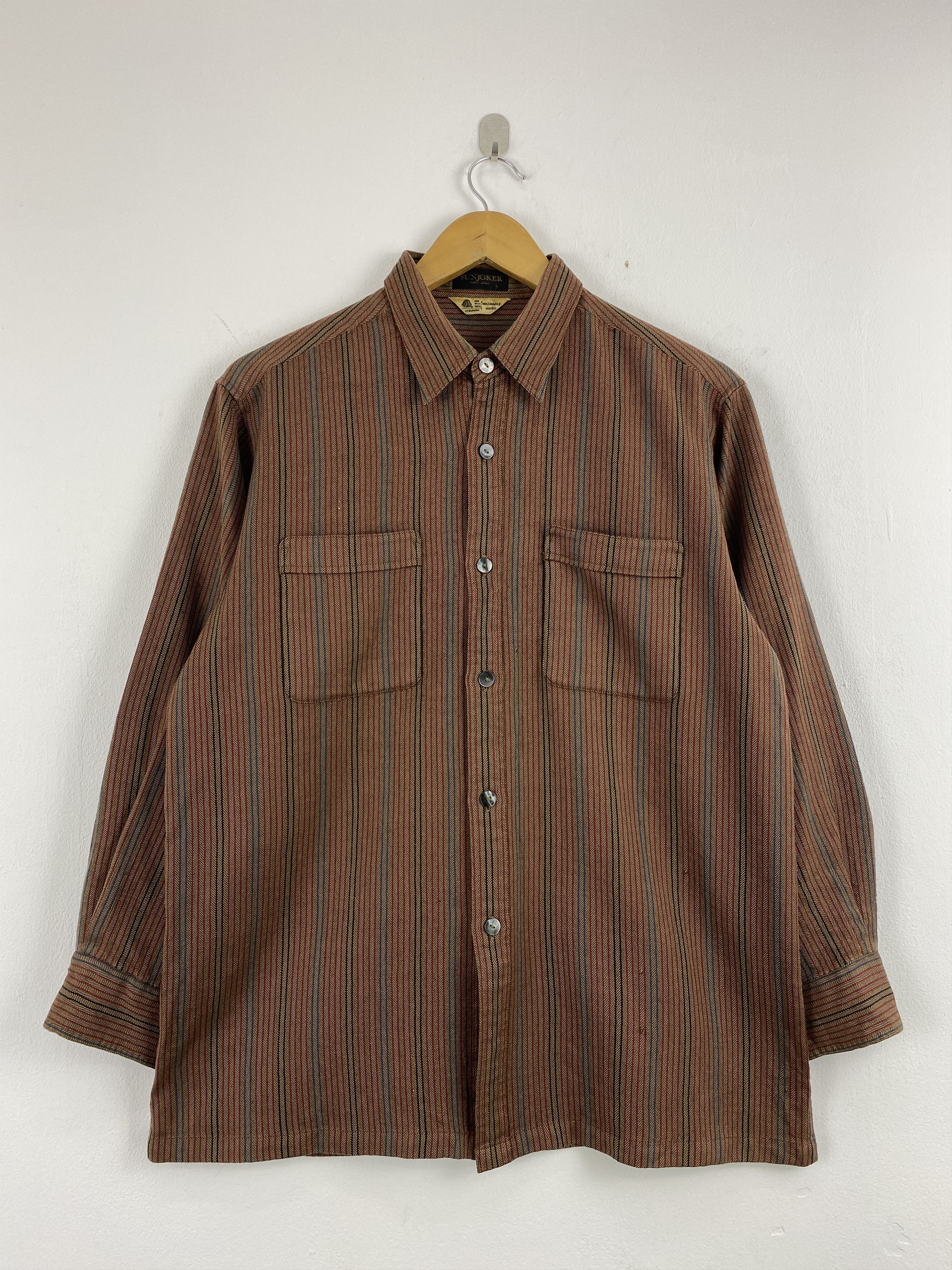 Japanese Brand Vintage Sunjoker Tokyo Japan Button Ups Striped Shirt JA0130 Size US L / EU 52-54 / 3 - 1 Thumbnail