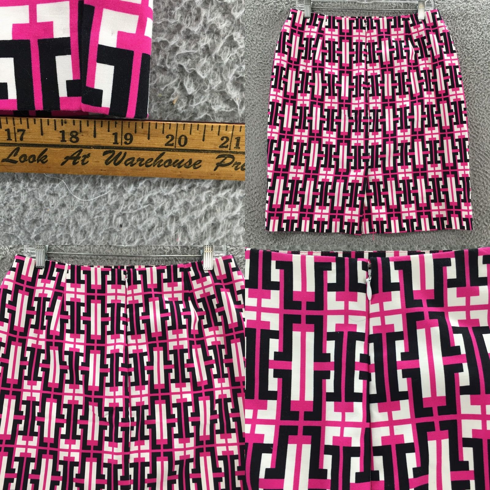 Banana Republic Banana Republic Straight & Pencil Skirt Womens 8 Multicolor Zip Short Skirt 32x21.5 Cotton Blend Buttonless Casual Womens Size 30" / US 8 / IT 44 - 8 Thumbnail