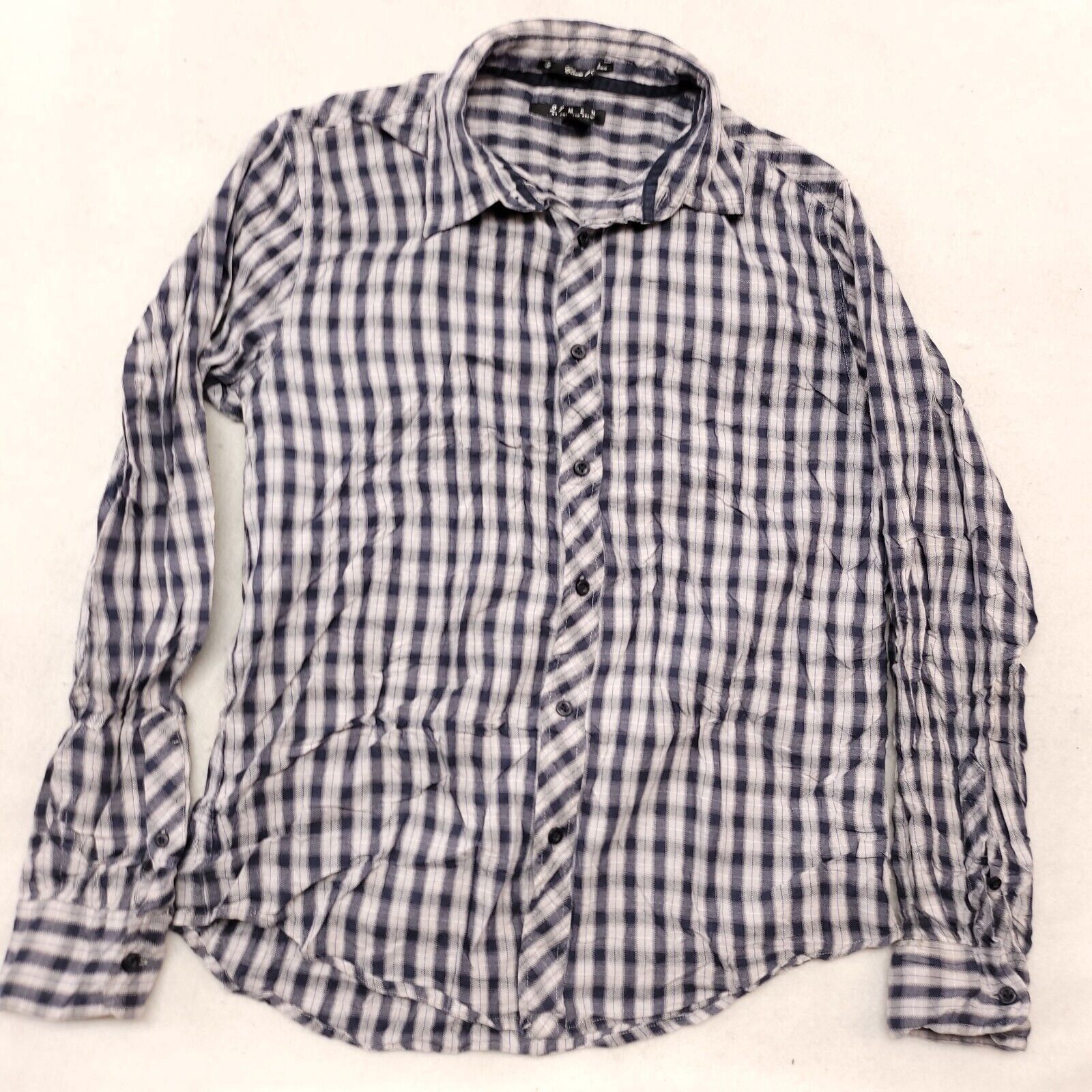 21 Men 21 Men Tartan Flannel Button Up Shirt Mens Size M Blue Gray Size US M / EU 48-50 / 2 - 2 Thumbnail