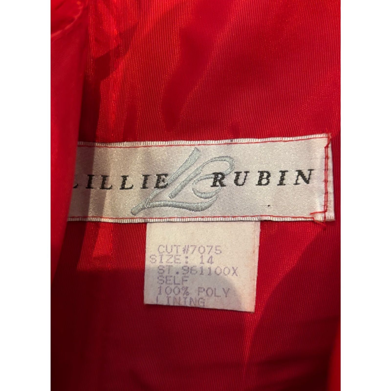 Vintage VINTAGE Lillie Rubin Dress Size 14 Red Lace Accent Wrap Bust Support Midi Formal Dress Prom Womens Size XL / US 12-14 / IT 48-50 - 3 Thumbnail